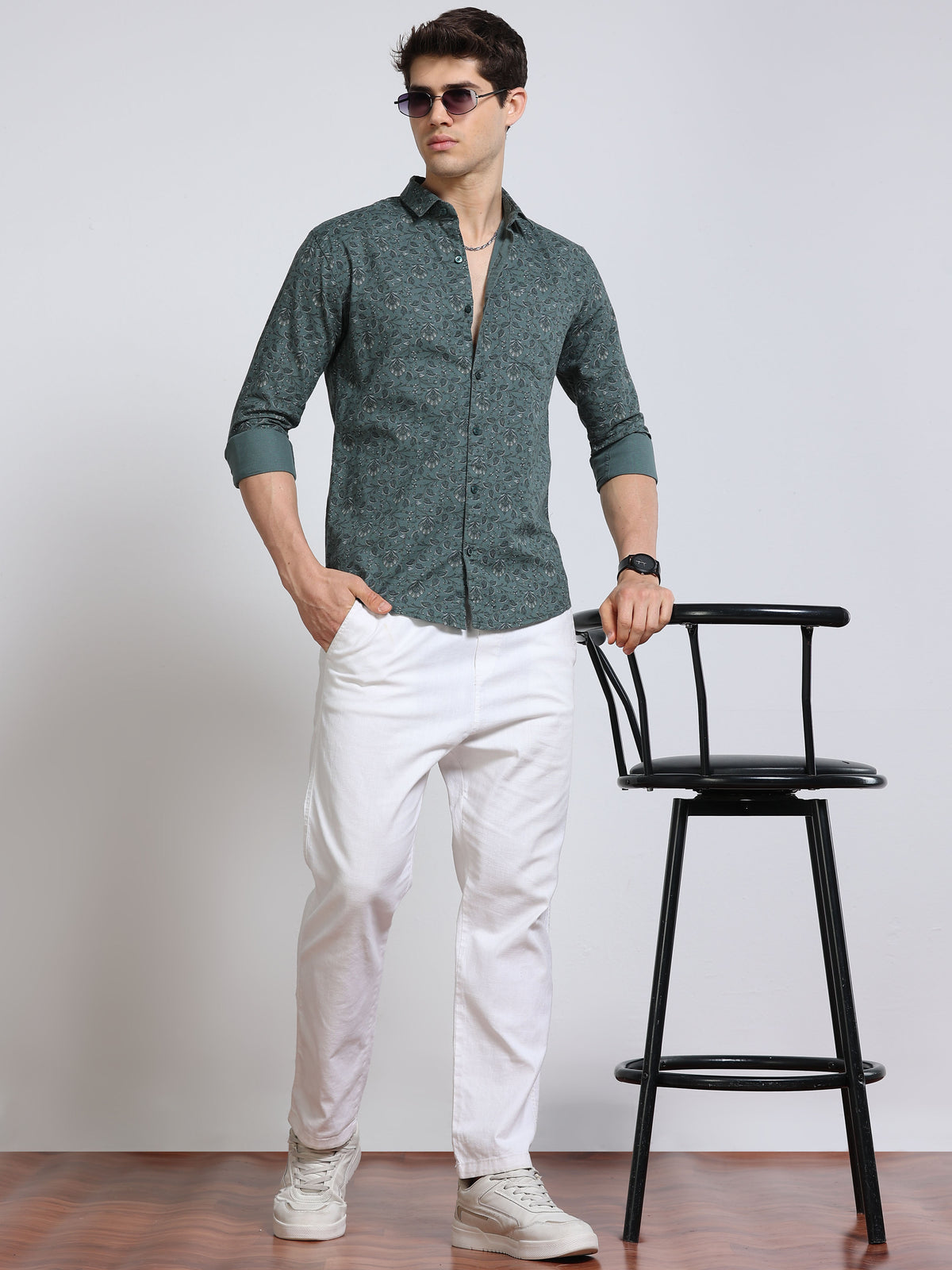 Men's Linen Printed Casual Shirt