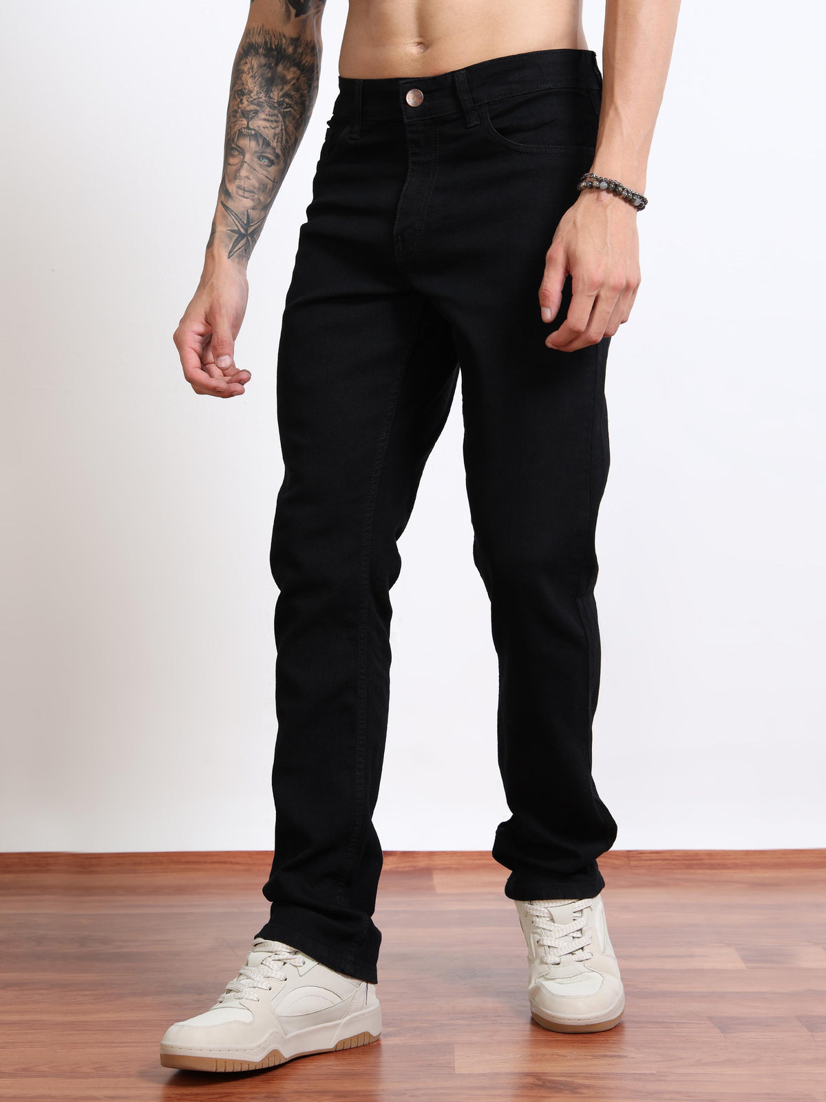 Men’s Classic Straight Fit Black Jeans by Black Thread