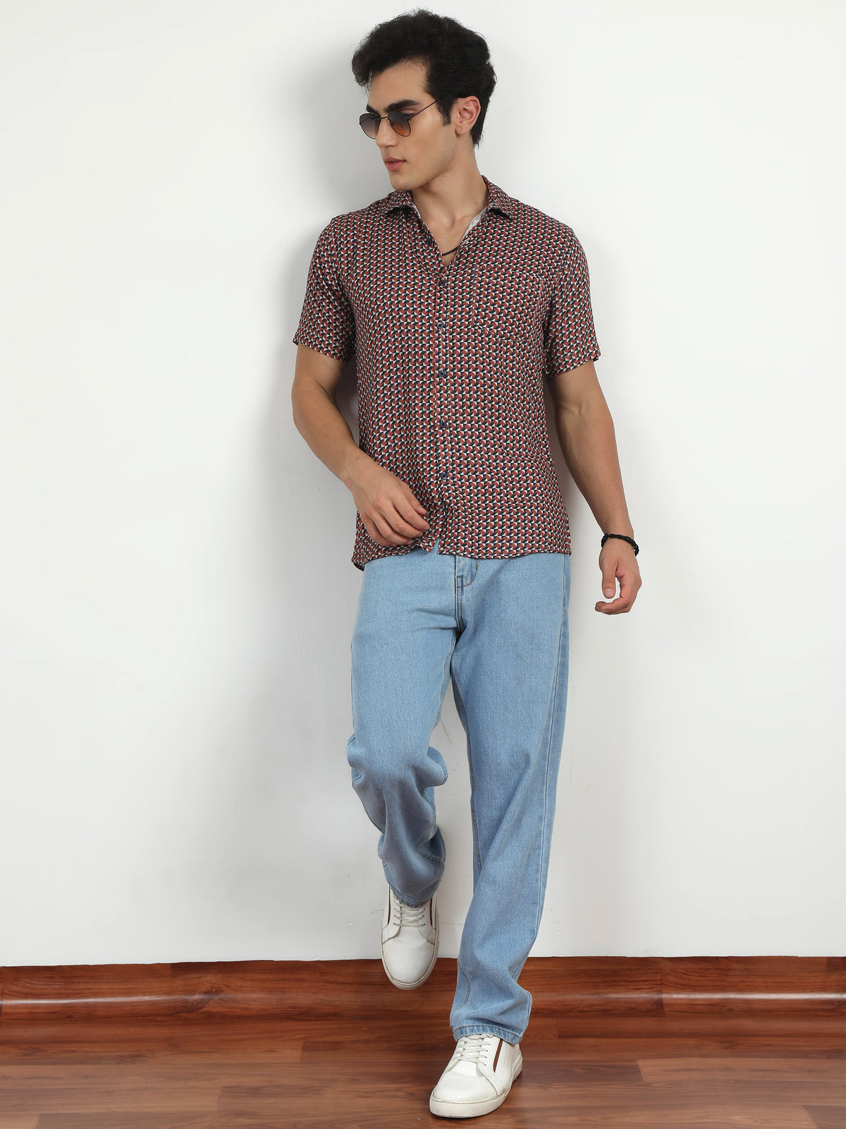 Reddish Digital Printed Half Sleeve Shirts for men