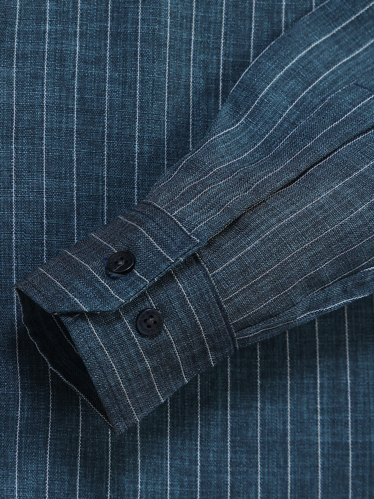 Men's Linen Teal Green Stripe Shirt