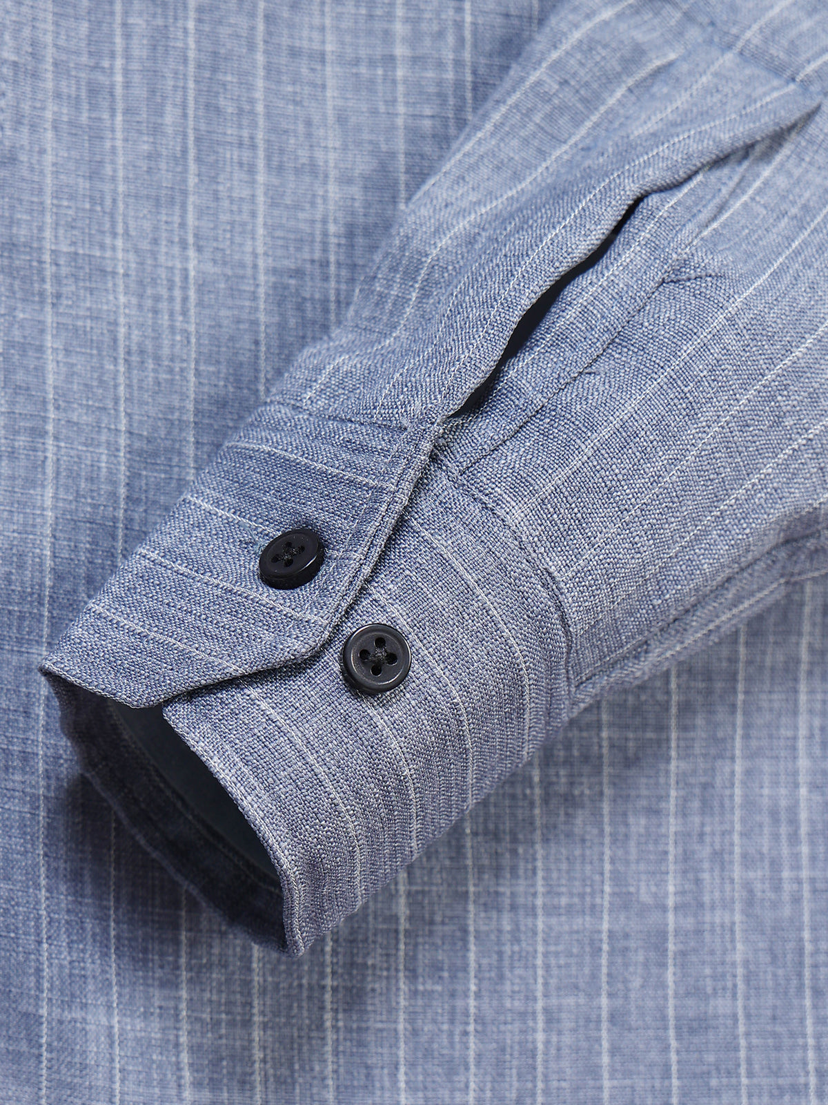 Men's Linen Slate Blue Stripe Shirt