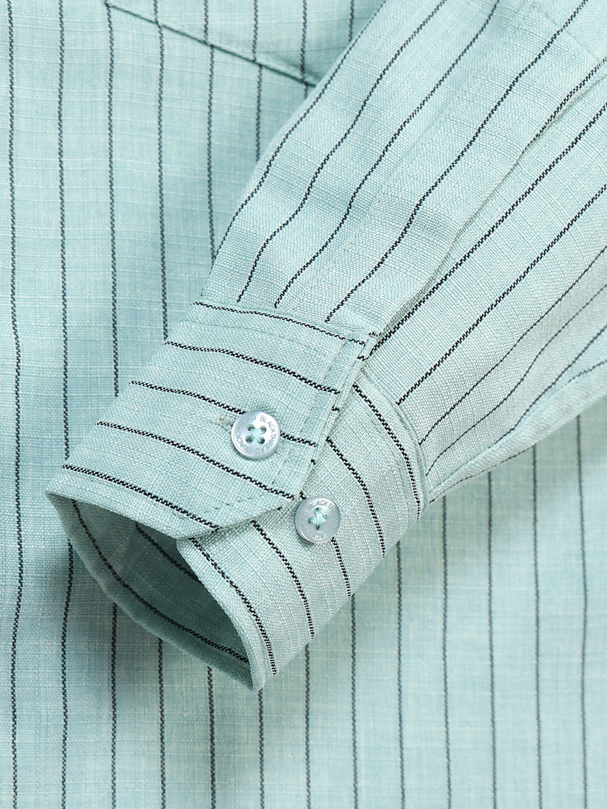 Men's Linen Mint Green Stripe Shirt