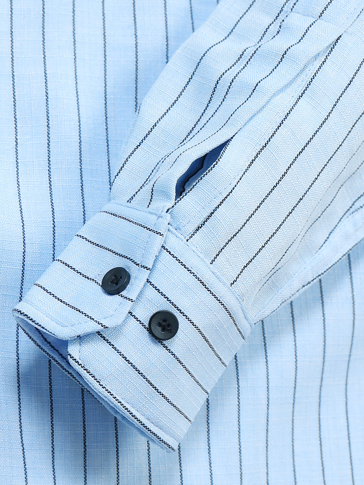 Men's Linen Sky Blue Pinstripe Shirt