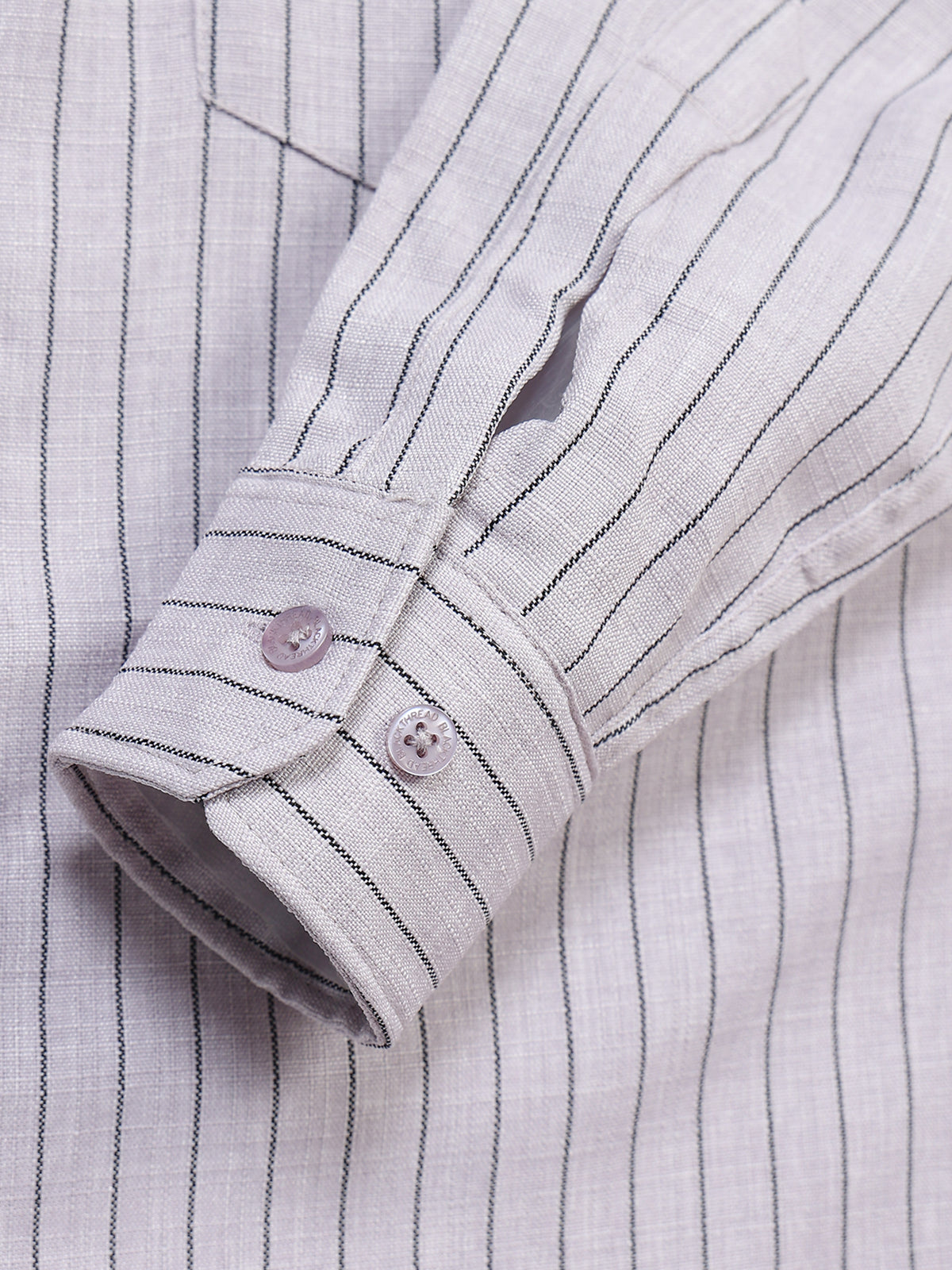 Men's Linen Lavender Grey Stripe Shirt