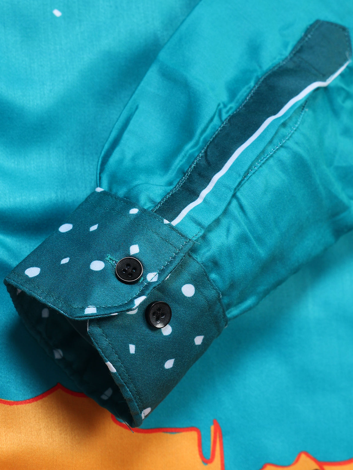 Men's Modal Satin Turquoise Desert Cactus Printed Shirt