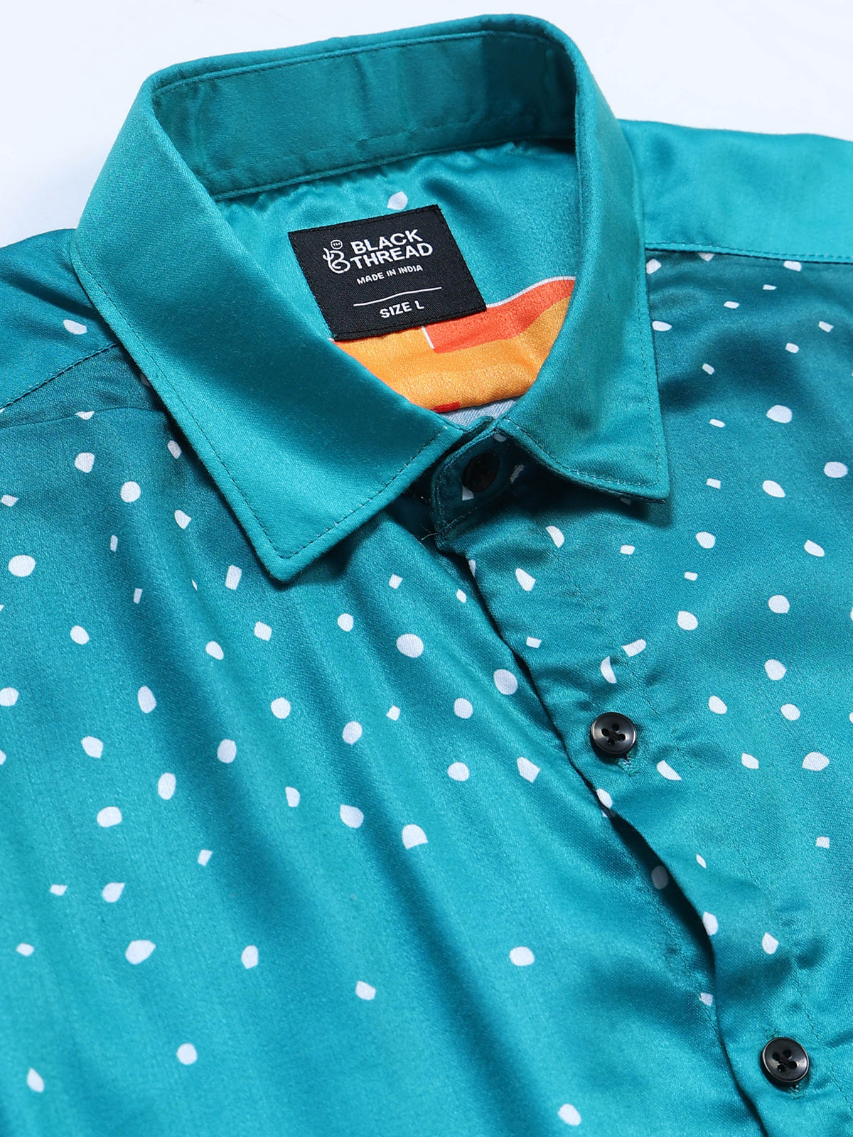 Men's Modal Satin Turquoise Desert Cactus Printed Shirt