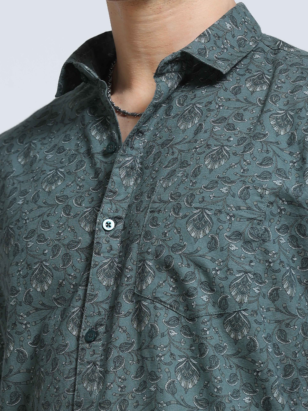Men's Linen Printed Casual Shirt