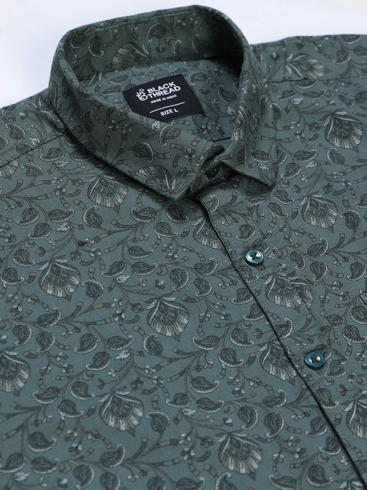 Men's Linen Printed Casual Shirt