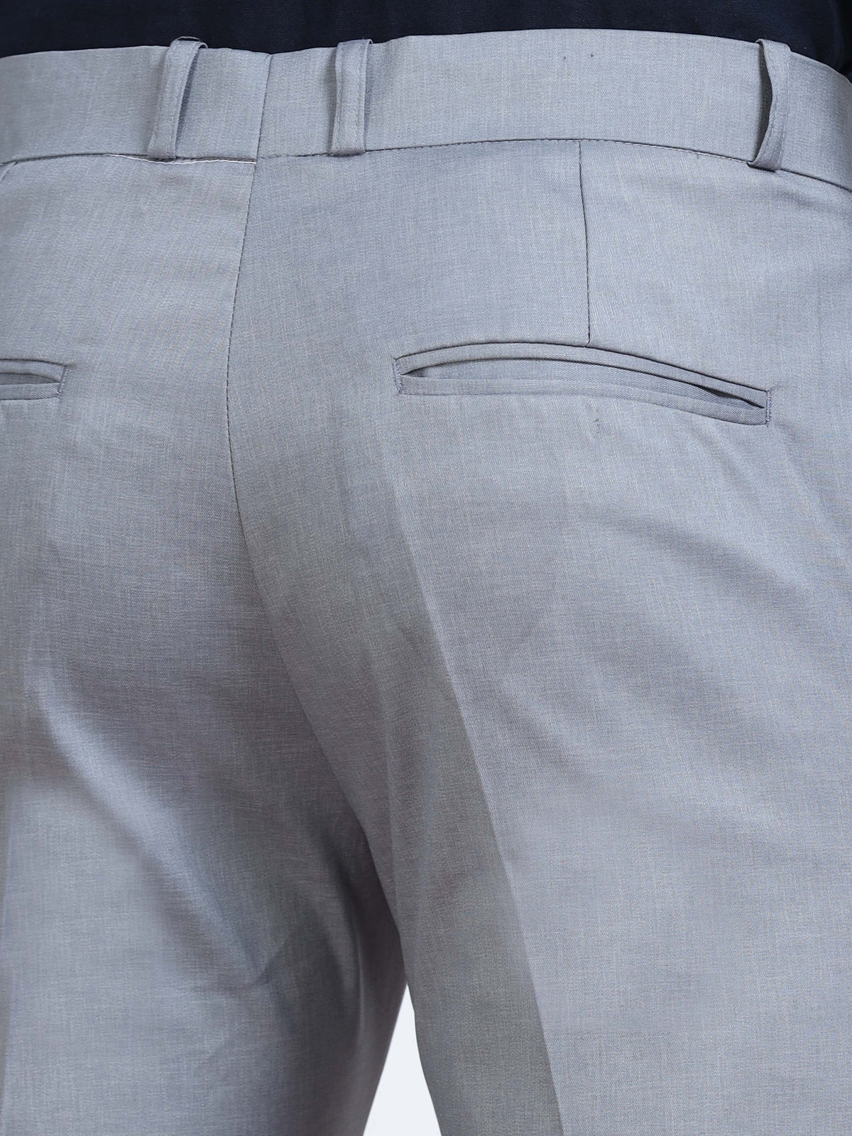 Men's Light Blue Formal Regular  Fit Trousers