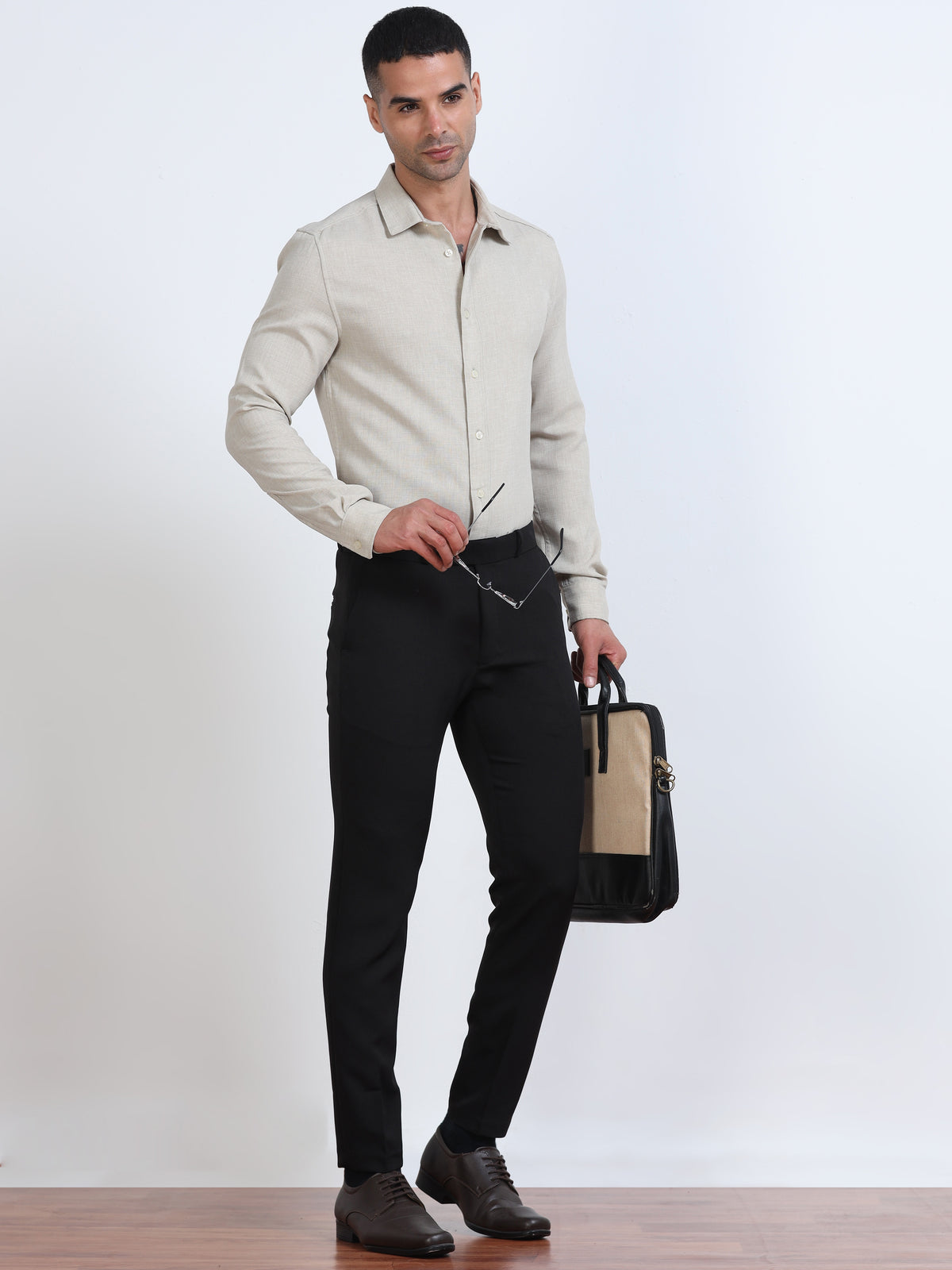 Men's Black Formal Ankle Fit Trousers