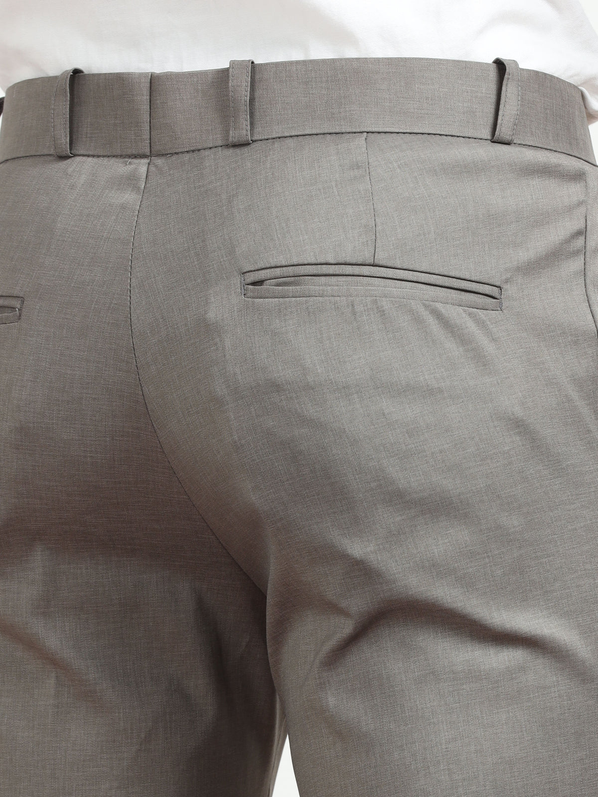 Men's Dark Grey Formal Regular Fit Trousers