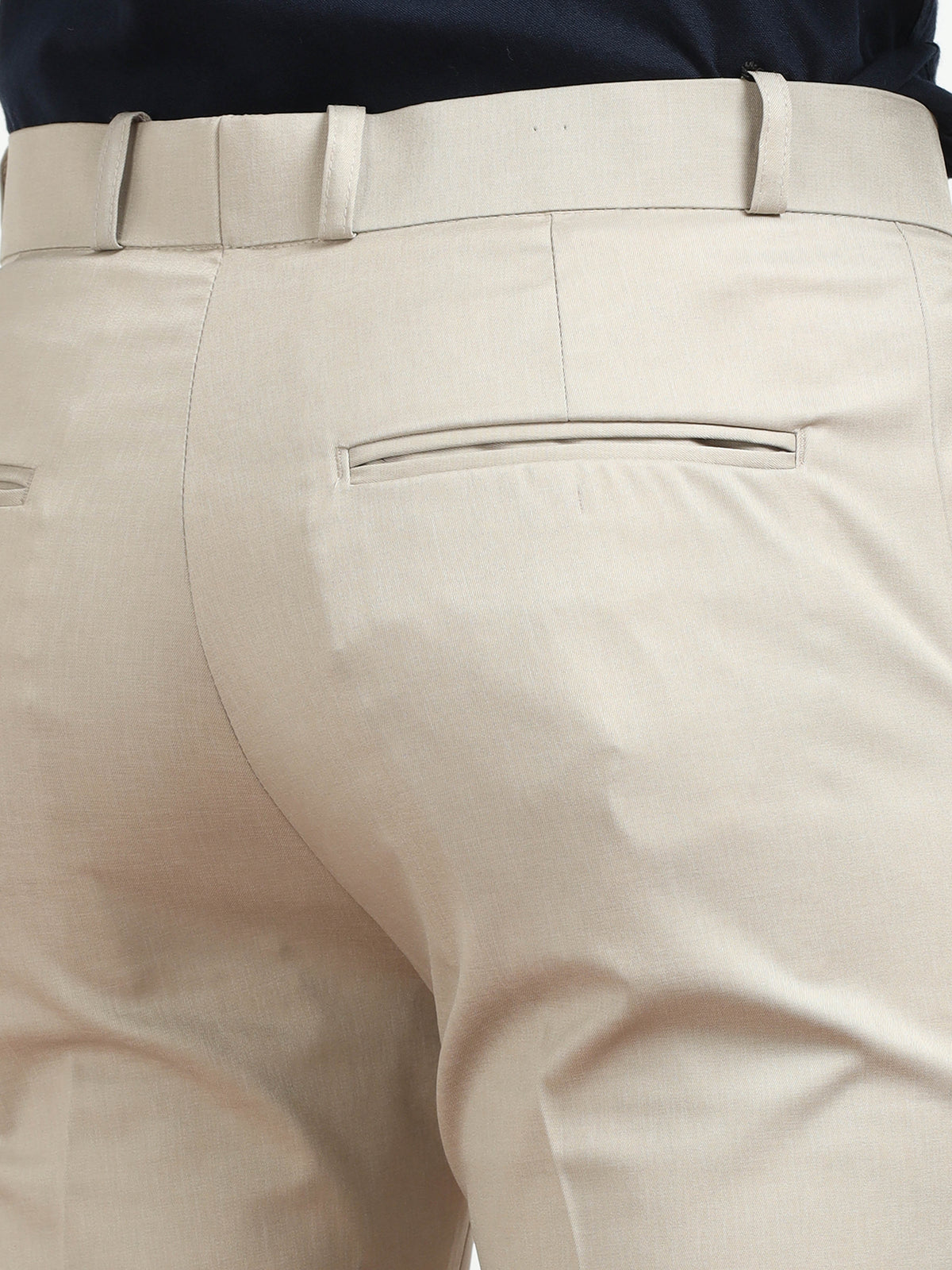 Men's Ivory Formal Regular Fit Trousers