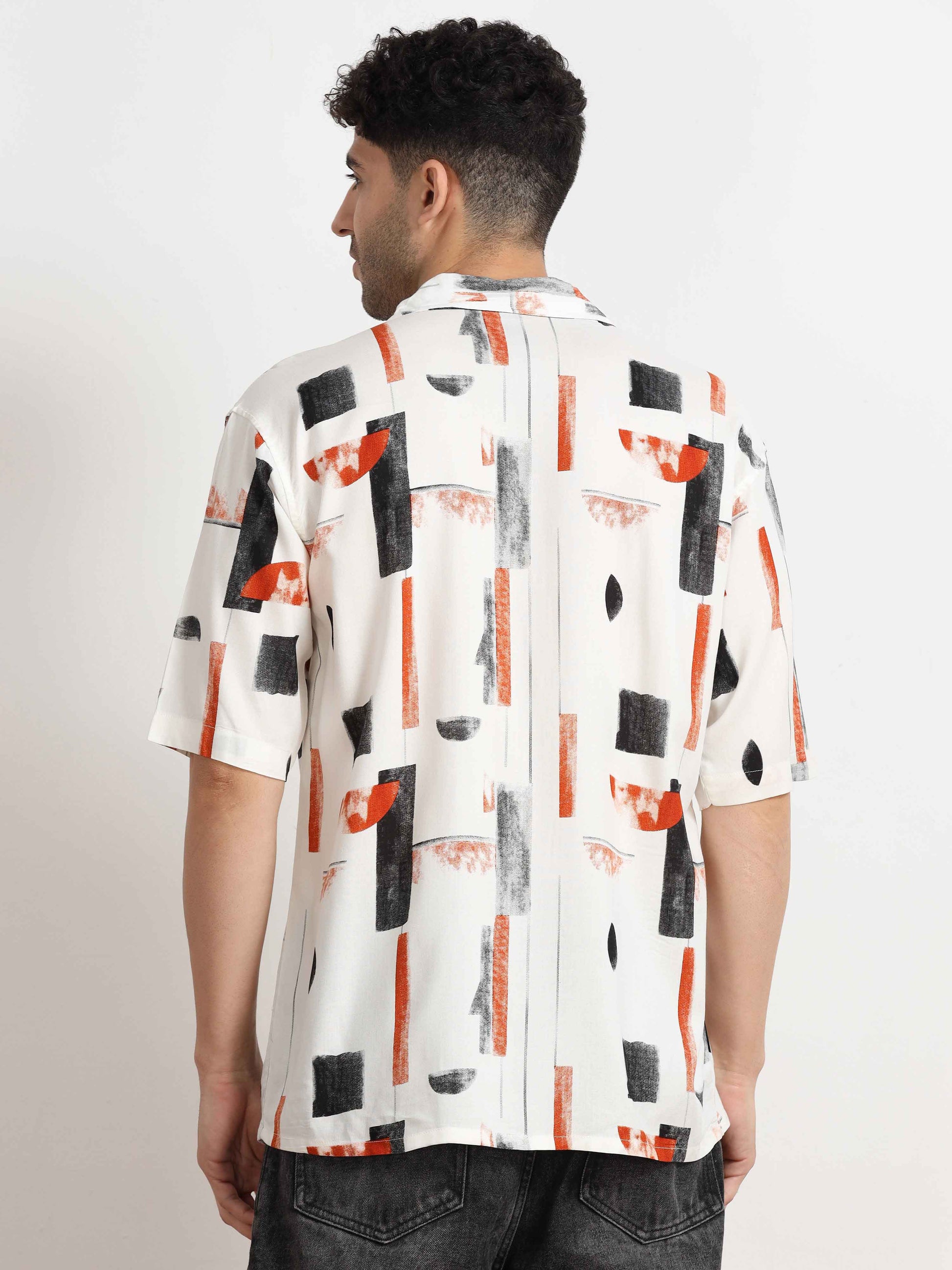 Orange printed Shirt for men