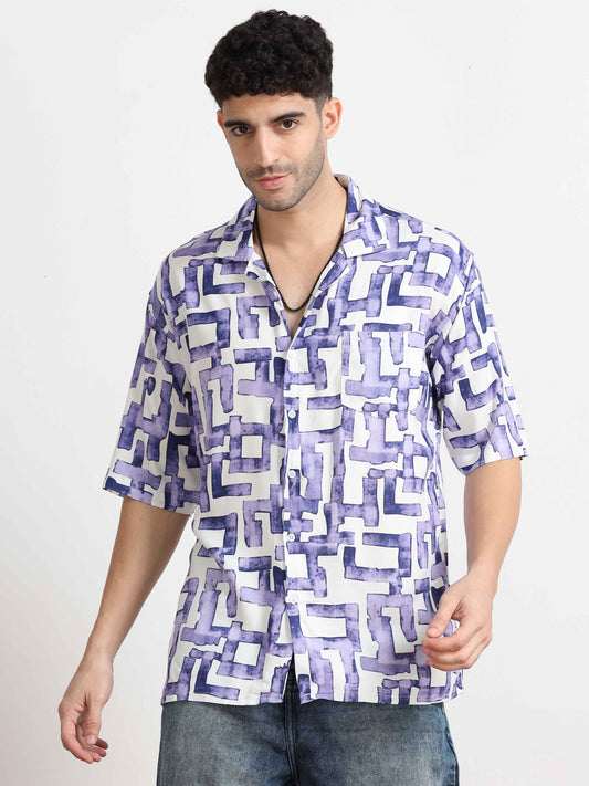 Abstract lavender color shirt for men