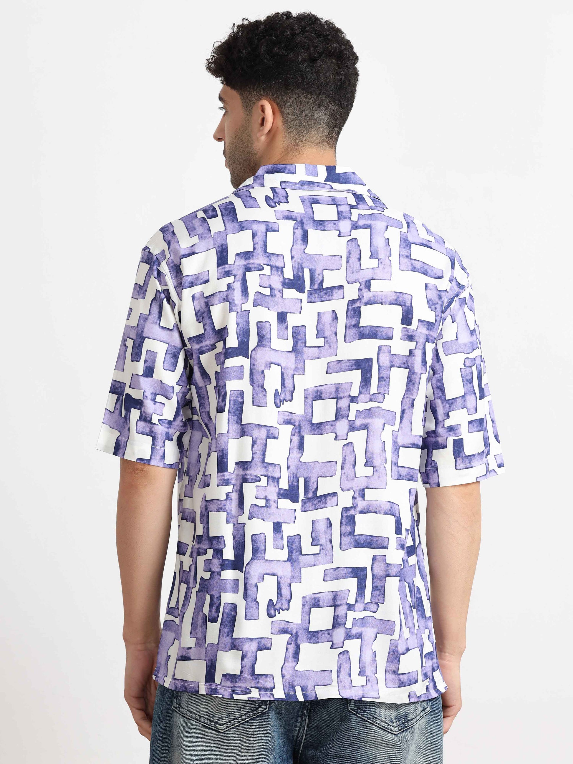 Abstract lavender color shirt for men