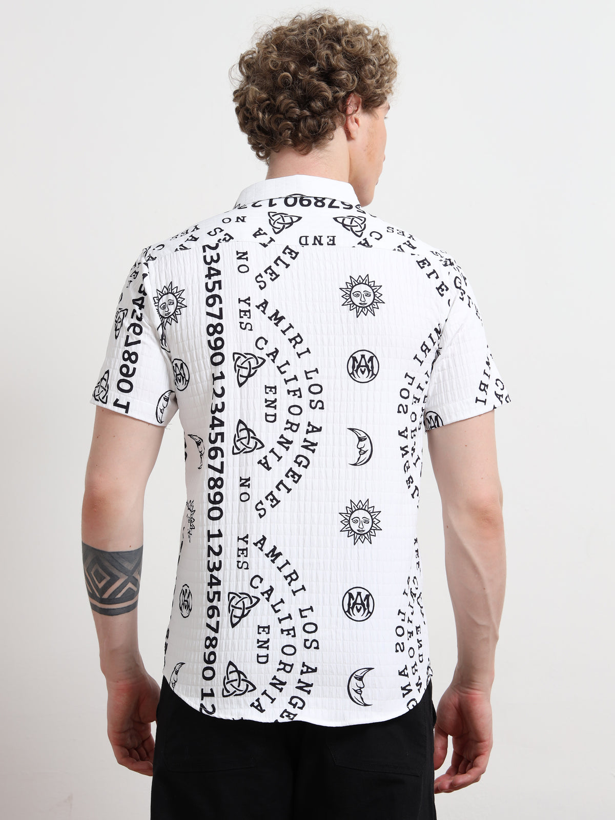 Black & White Number Digital Shirt Printing for Men