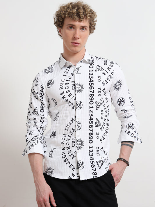 Full sleeve Black & White Number Shirt for Men