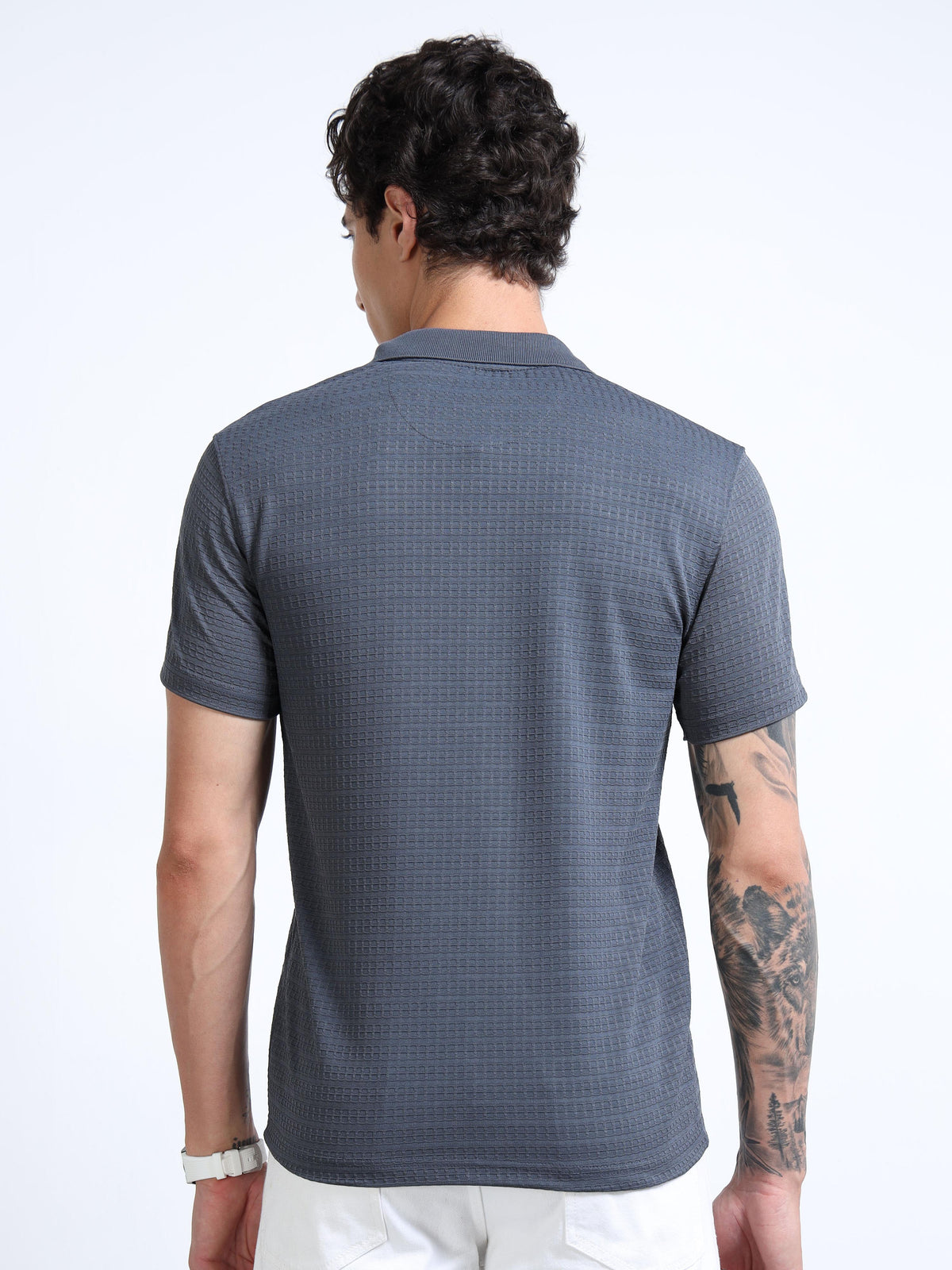 Men’s Textured Knit Polo by Black Thread