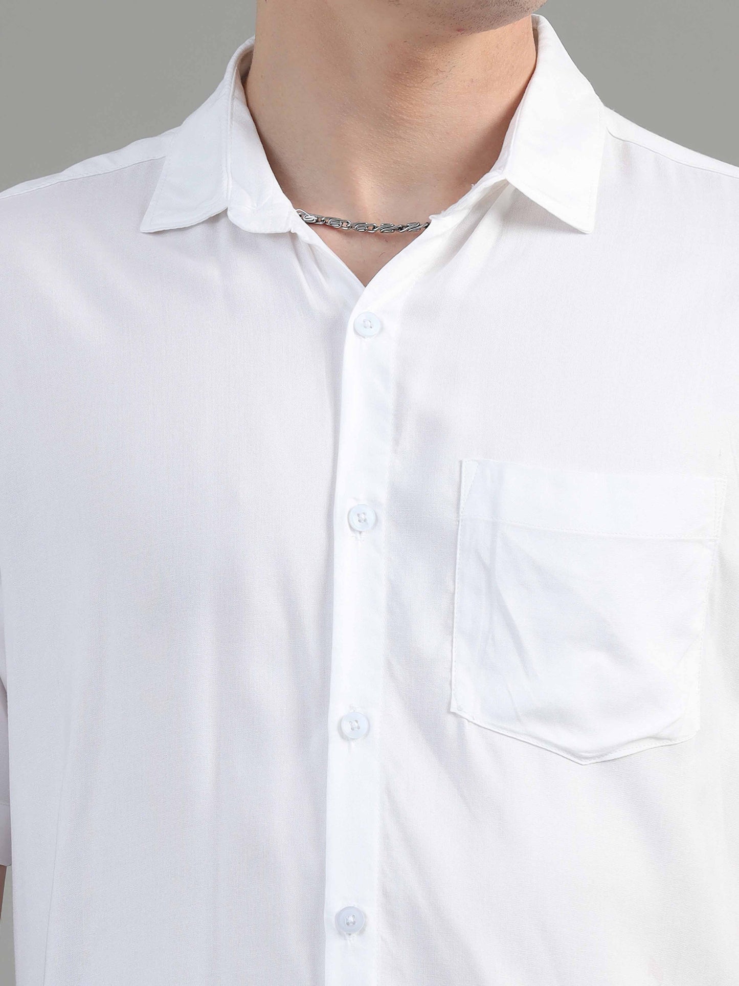 Classic White Solid Shirt for Men