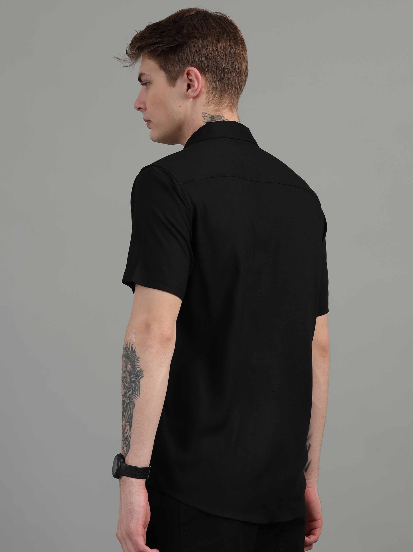 Classic Solid Black Shirt for Men