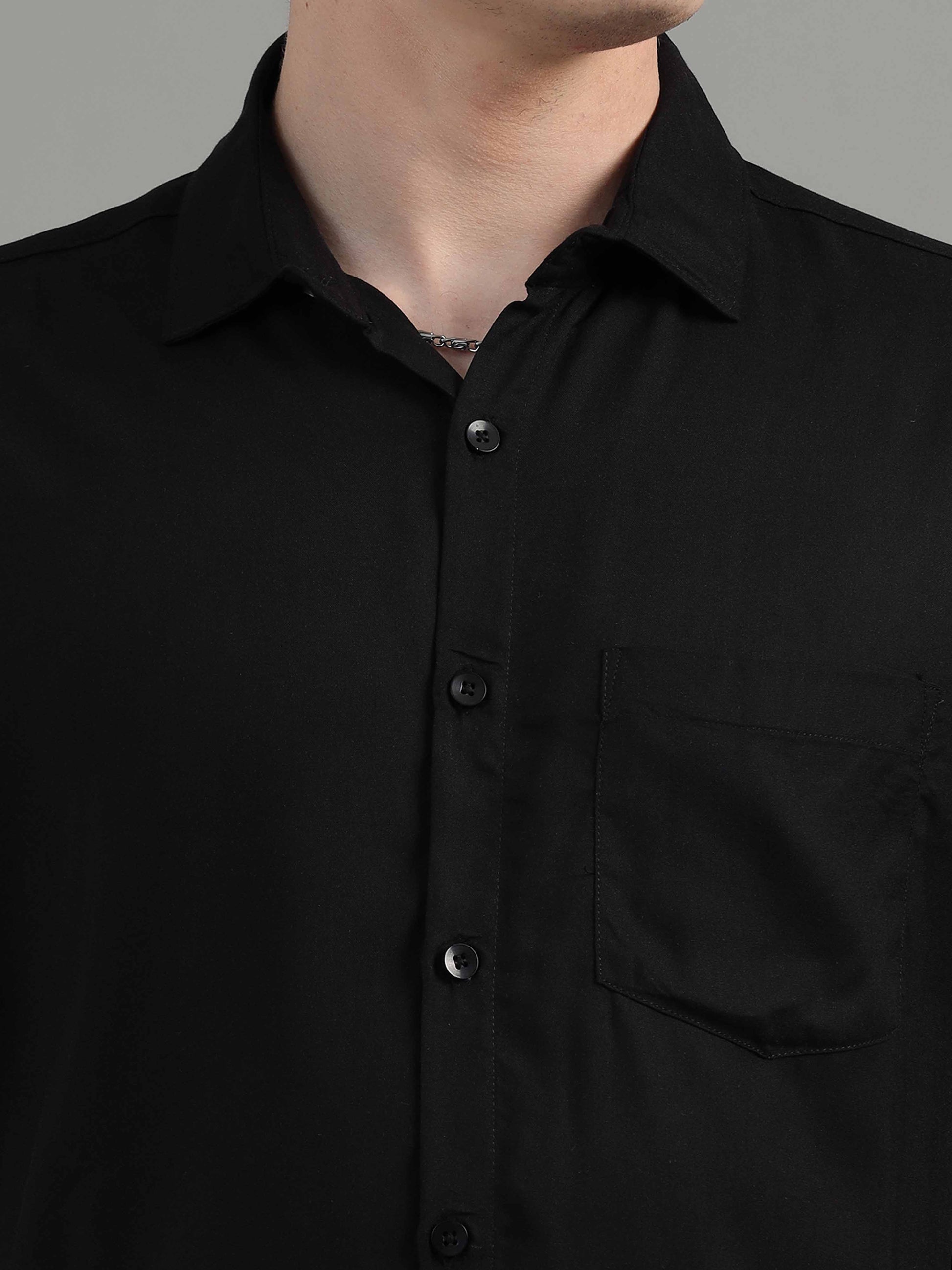 Classic Solid Black Shirt for Men