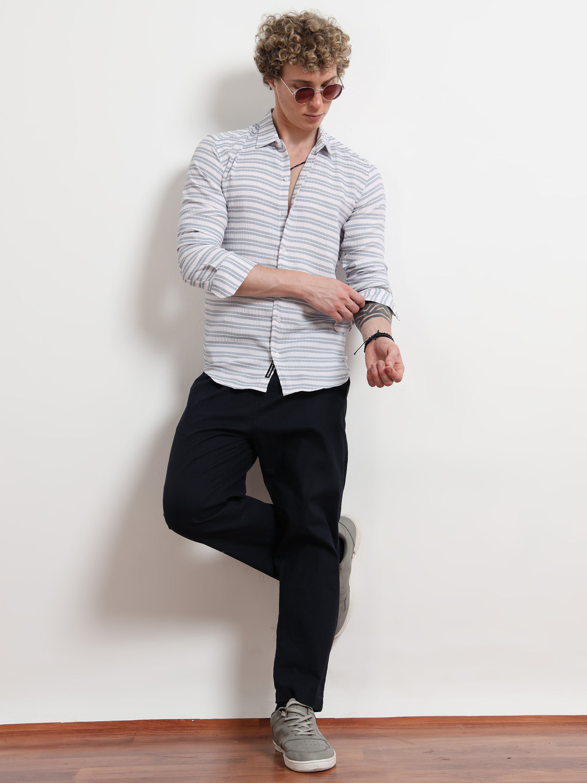 Blue Full sleeve Strips Shirts
