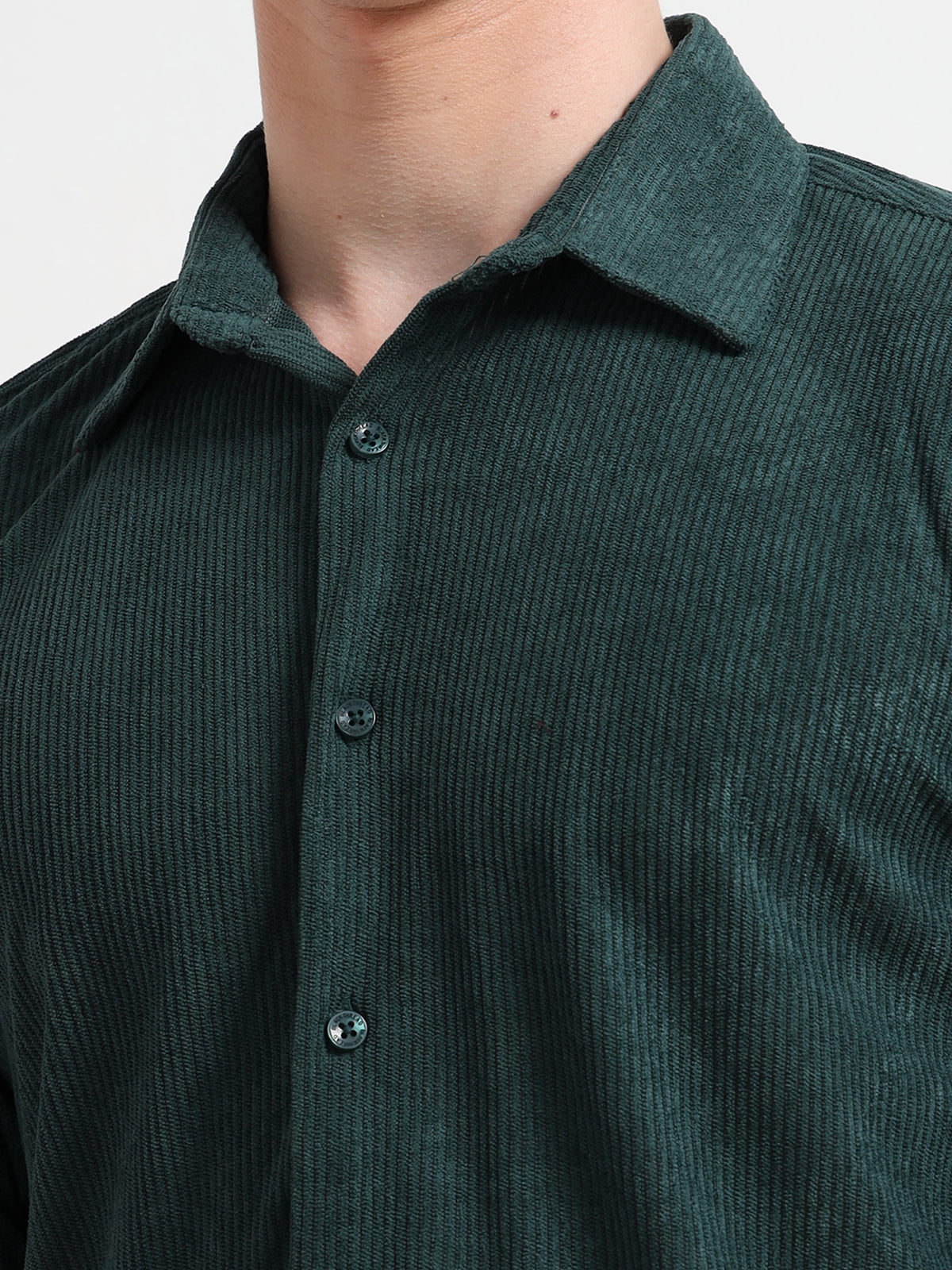Dark green Full sleeve Corduroy Shirts