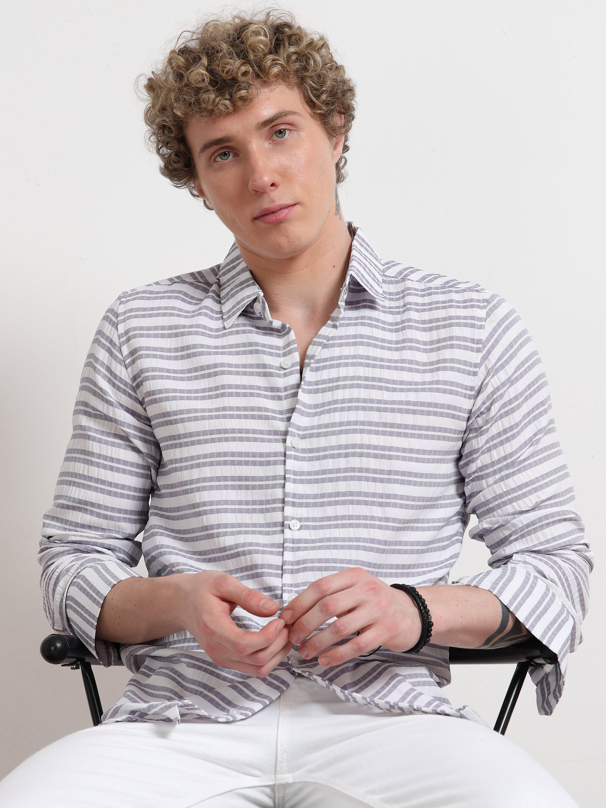 Ash Full sleeve Strips Shirts