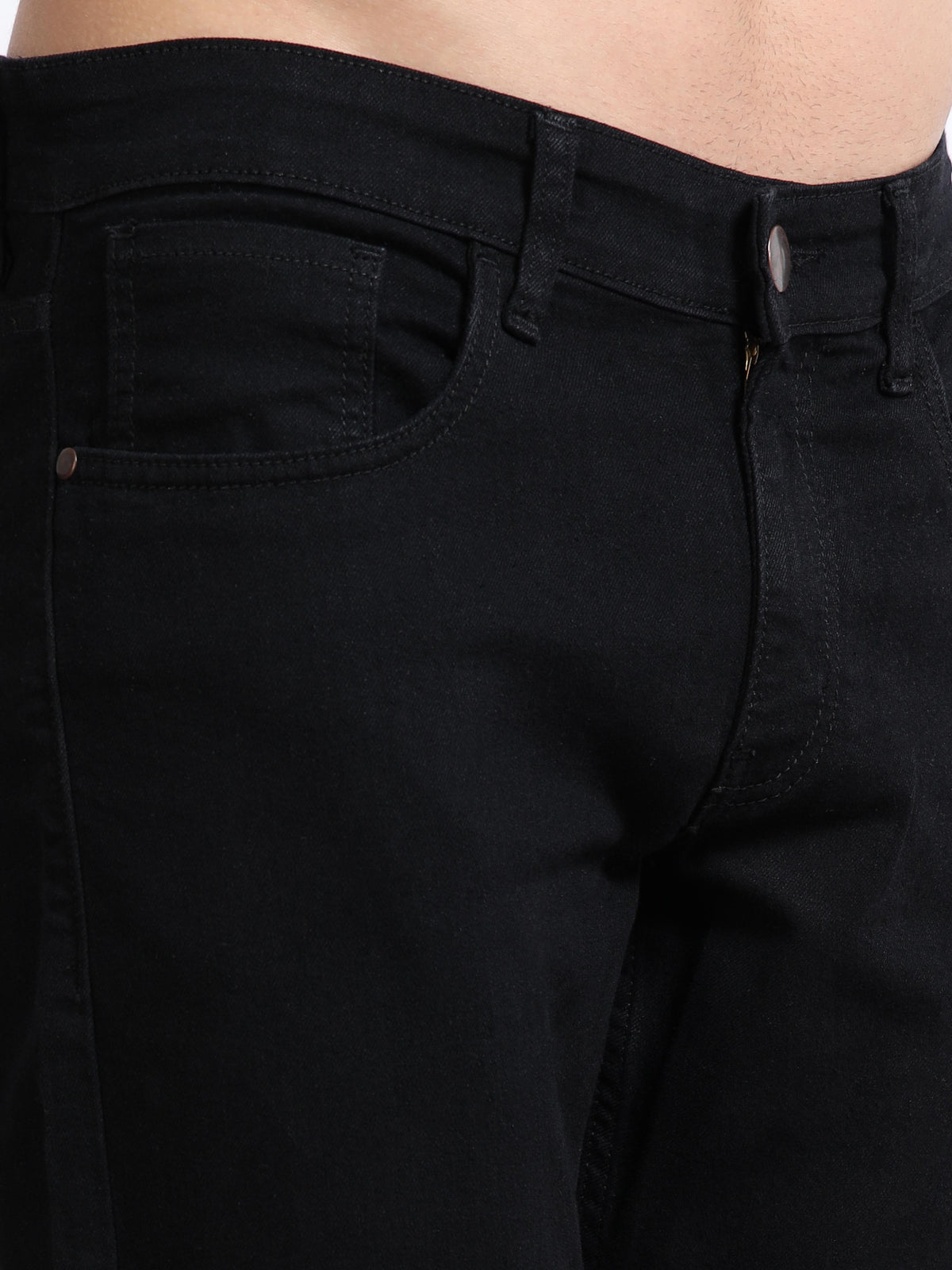 Men’s Black Slim Fit Stretch Jeans  by Black Thread