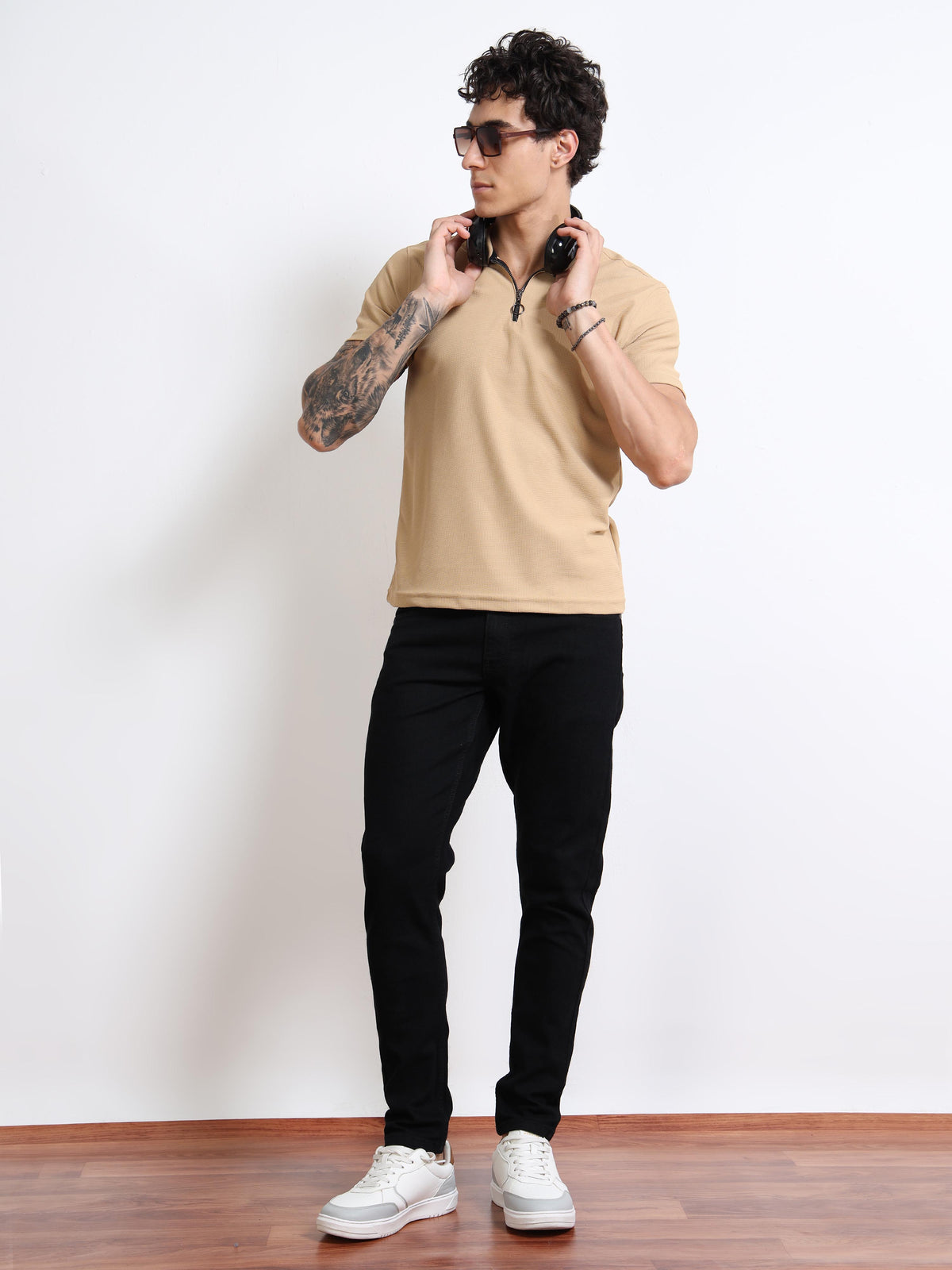Men’s Black Slim Fit Stretch Jeans  by Black Thread