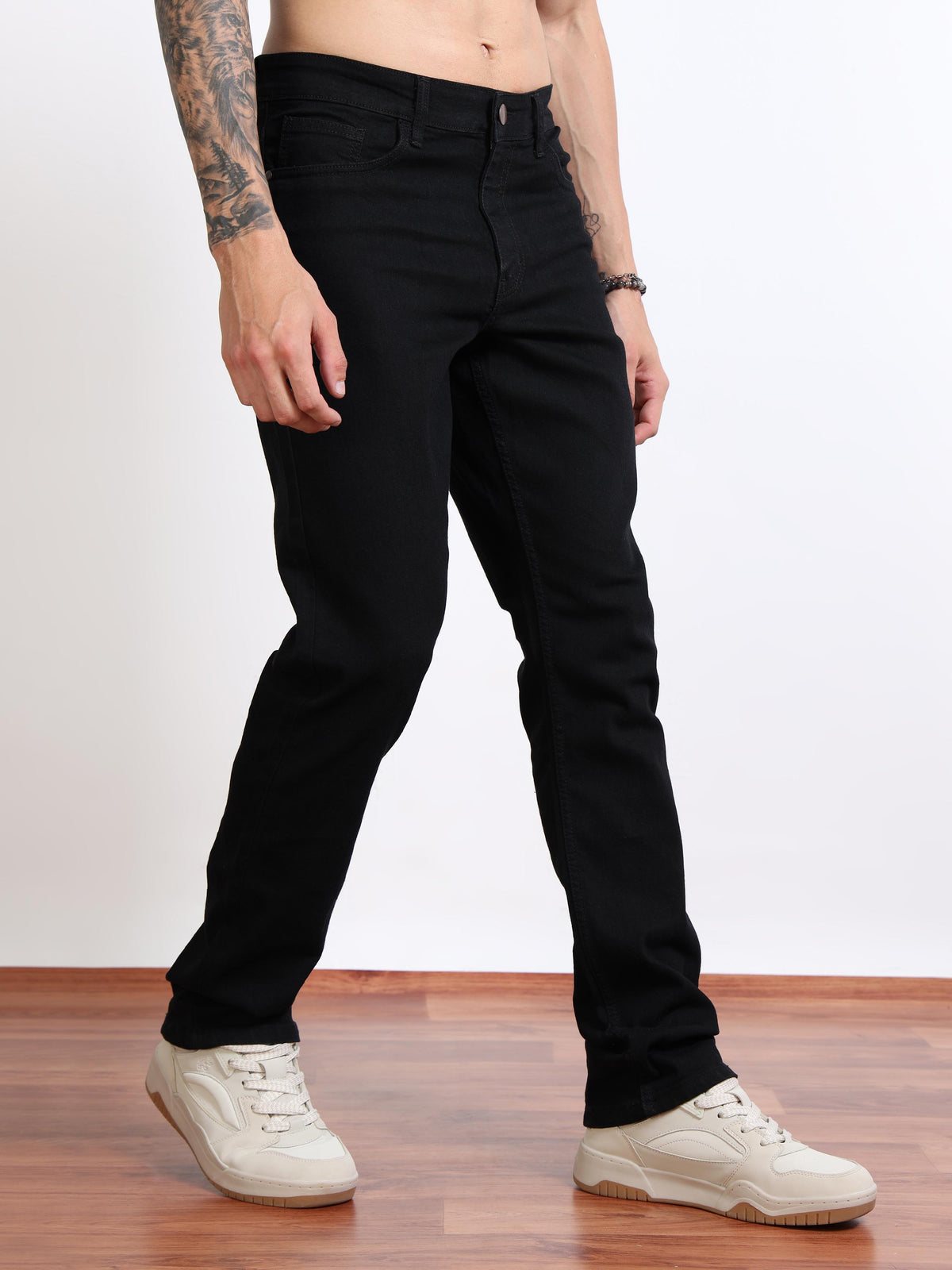 Men’s Classic Straight Fit Black Jeans by Black Thread