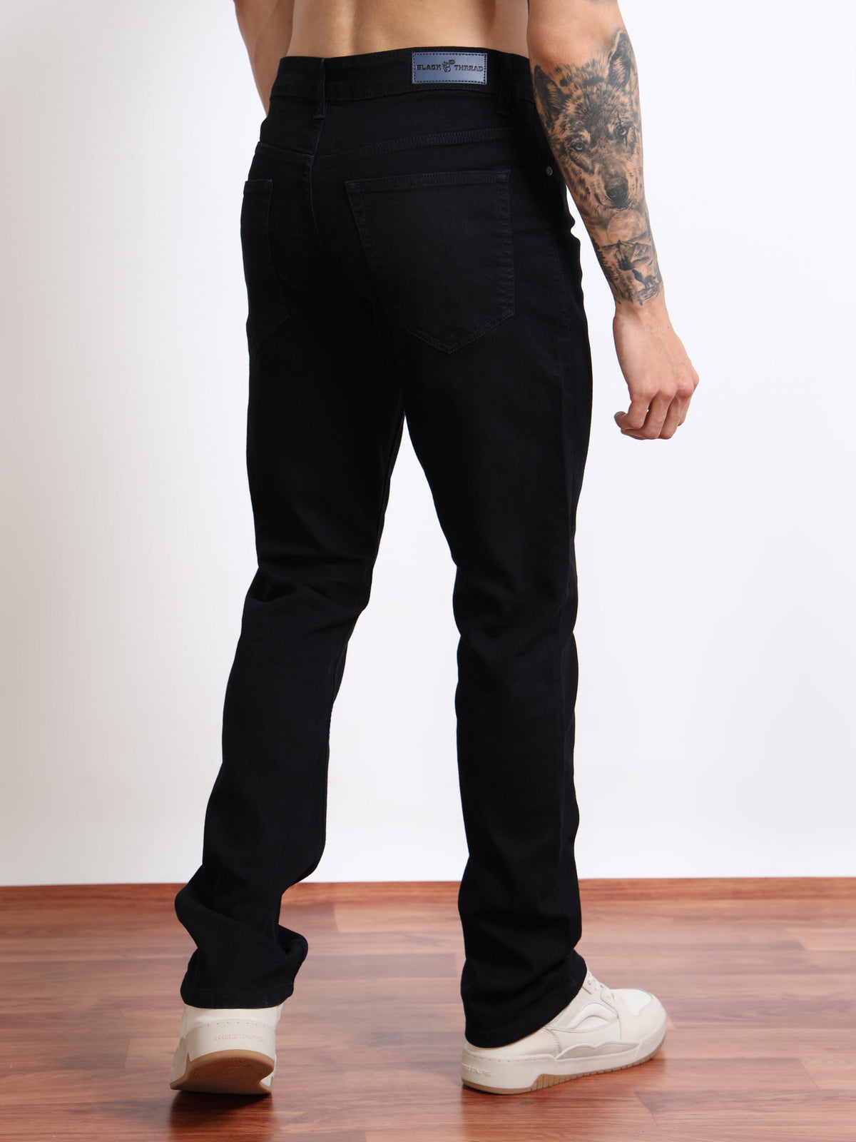 Men’s Classic Straight Fit Black Jeans by Black Thread
