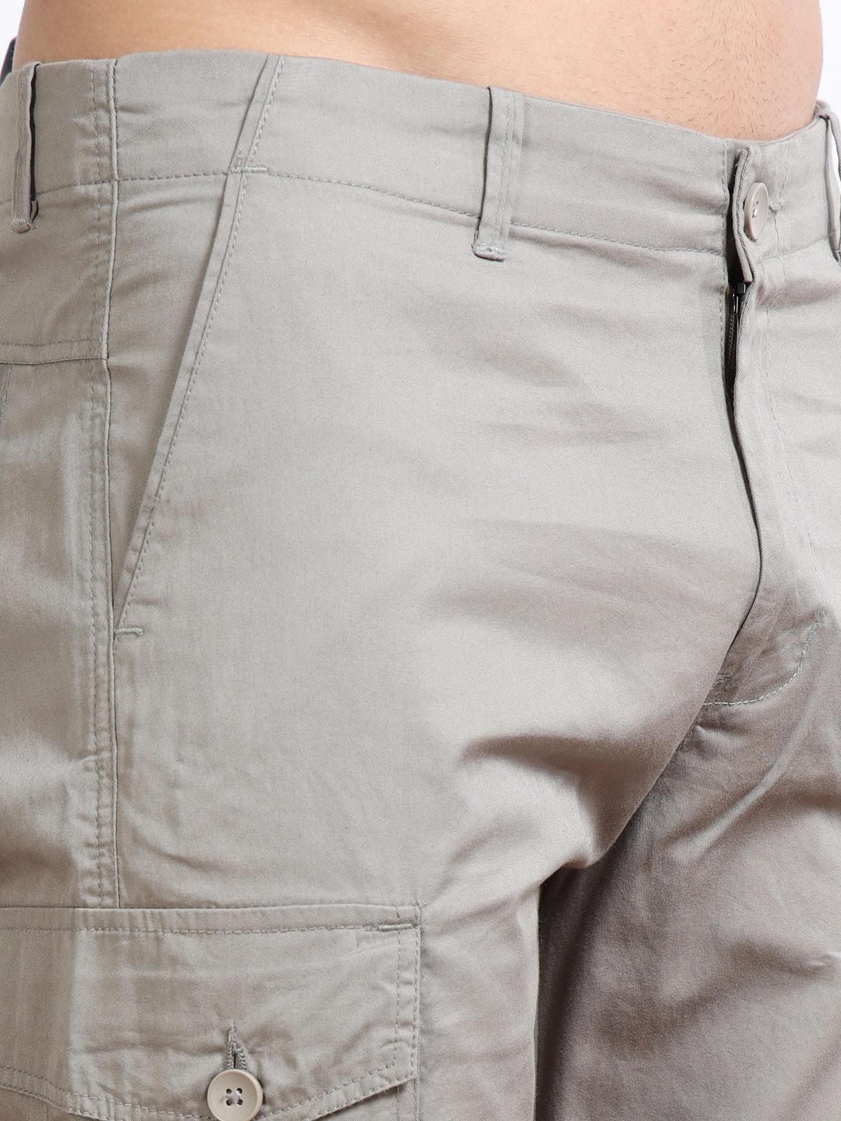 Men’s Slim Fit Beige Cargo Pants by Black Thread
