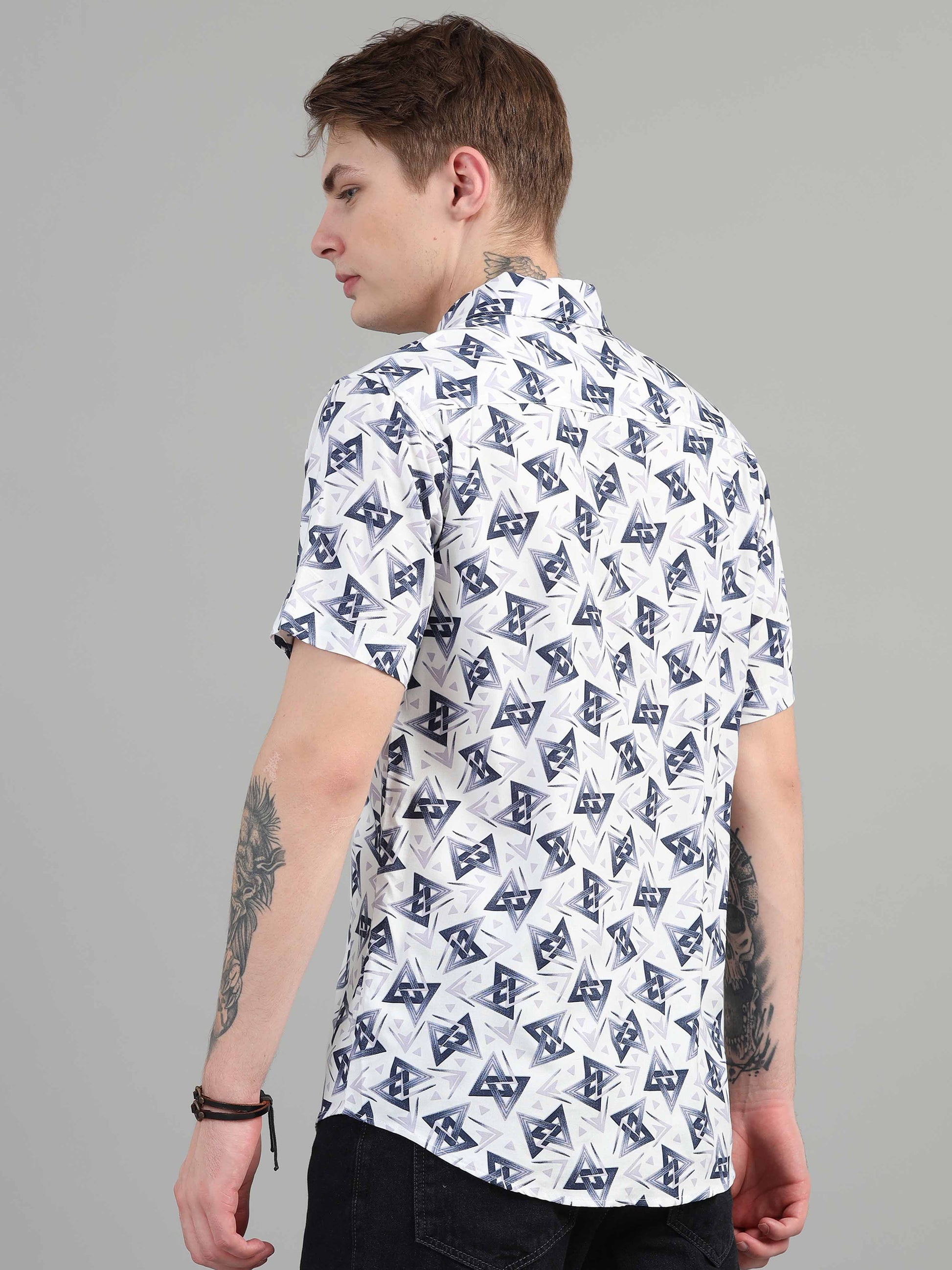 Linked Geometrical Printed Shirt for men