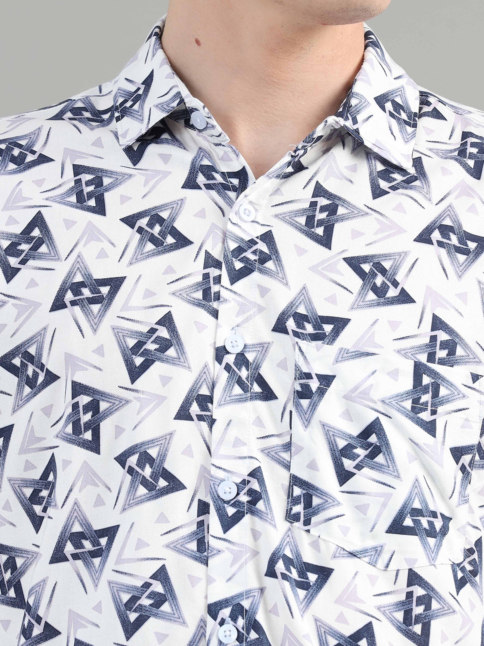 Linked Geometrical Printed Shirt for men