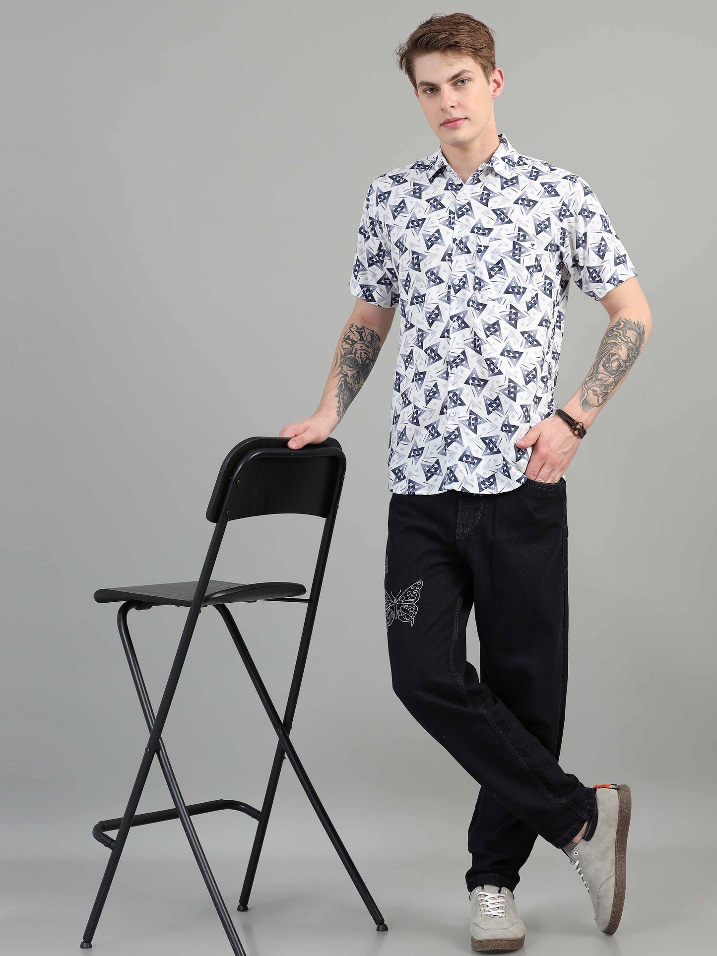 Linked Geometrical Printed Shirt for men