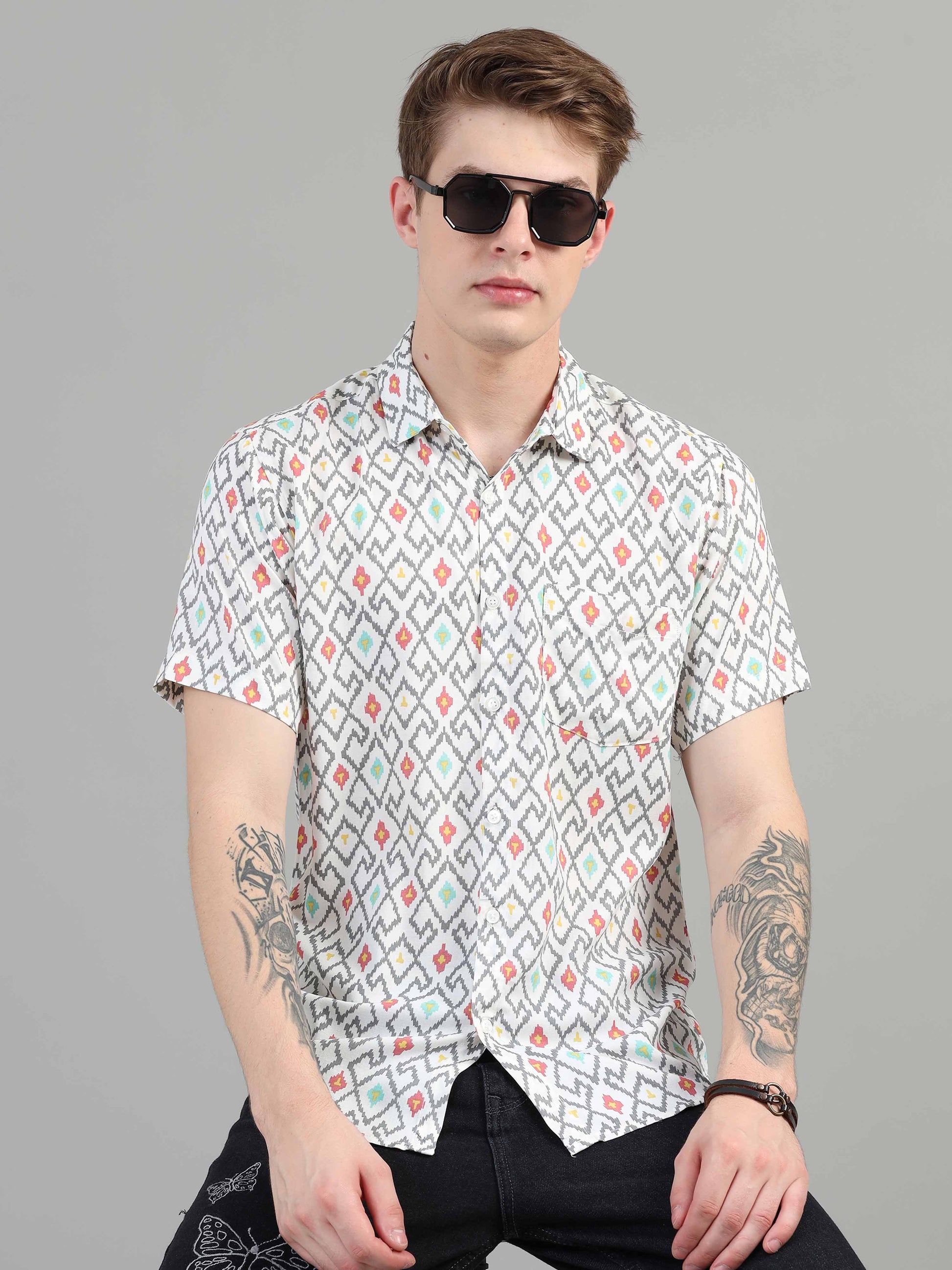 Kasuti printed pattern shirts for men