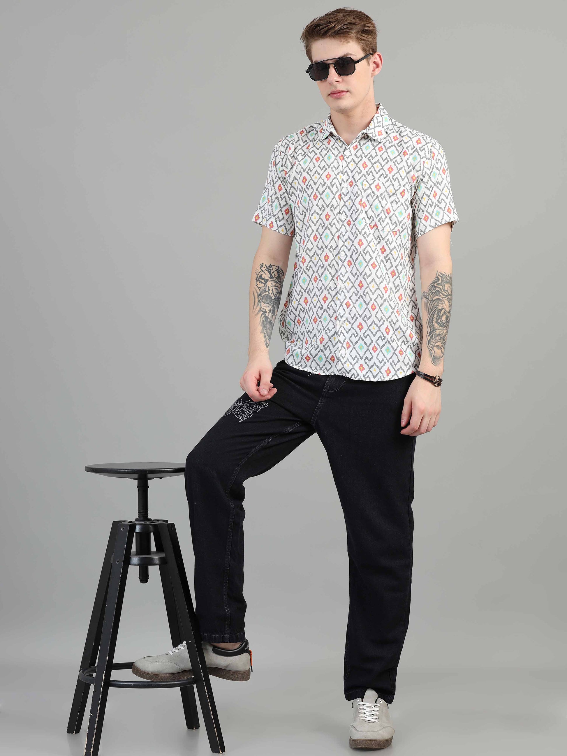 Kasuti printed pattern shirts for men