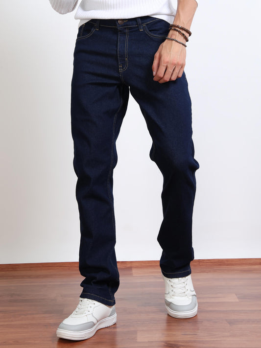Men’s Indigo Blue Straight Fit Jeans by Black Thread