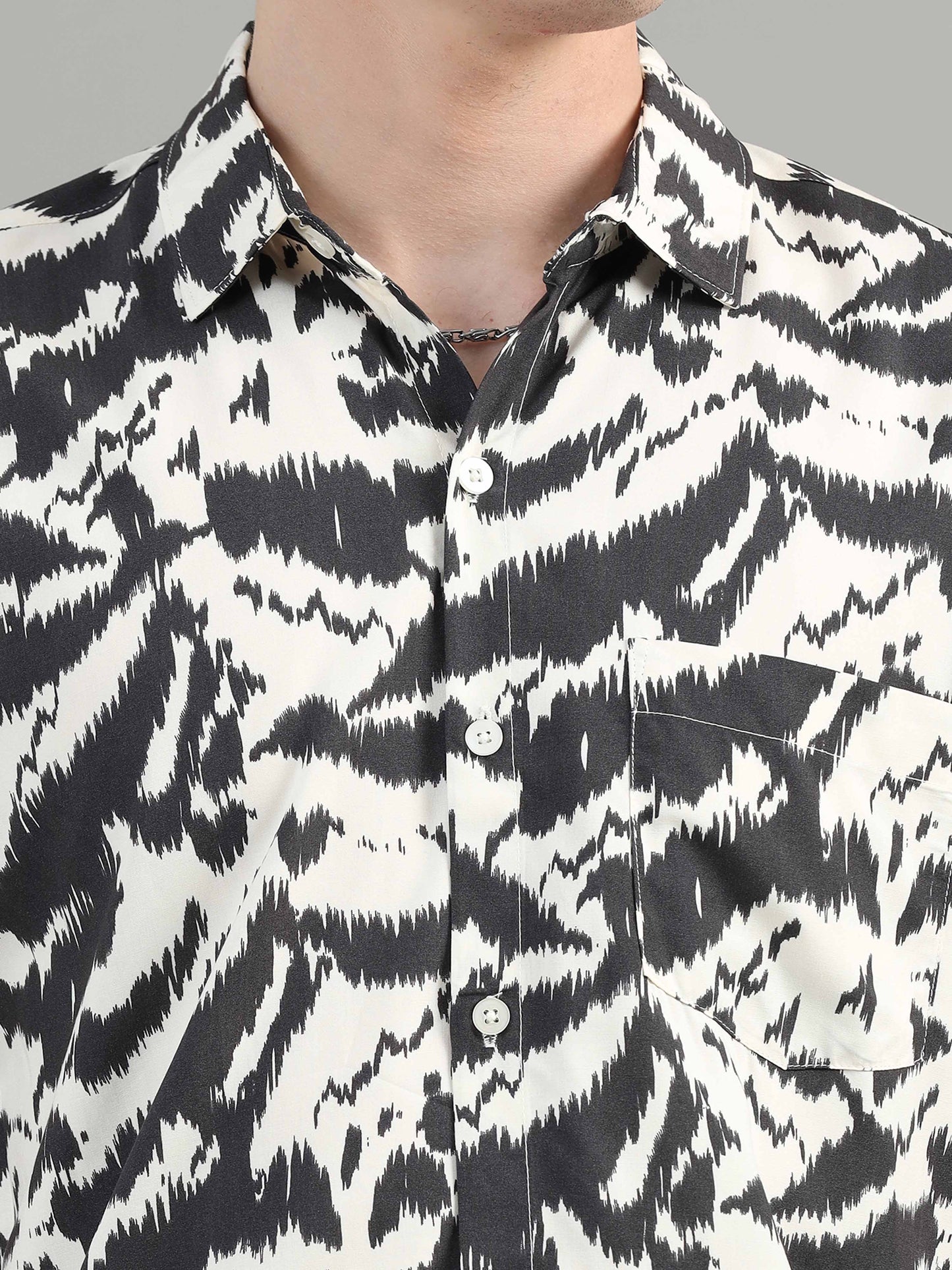 Abstract black printed shirt for men