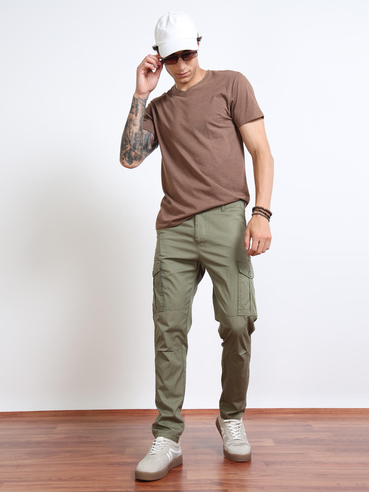 Men’s Olive Green Cargo Pants by Black Thread