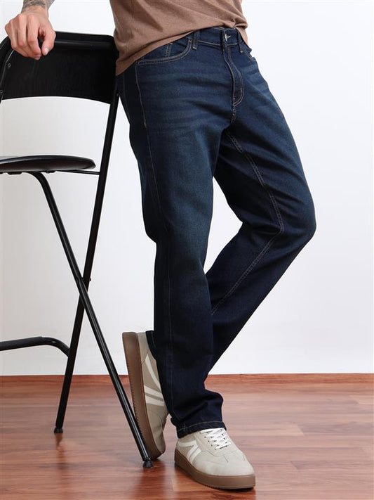 Men’s Dark Wash Straight Fit Jeans by Black Thread
