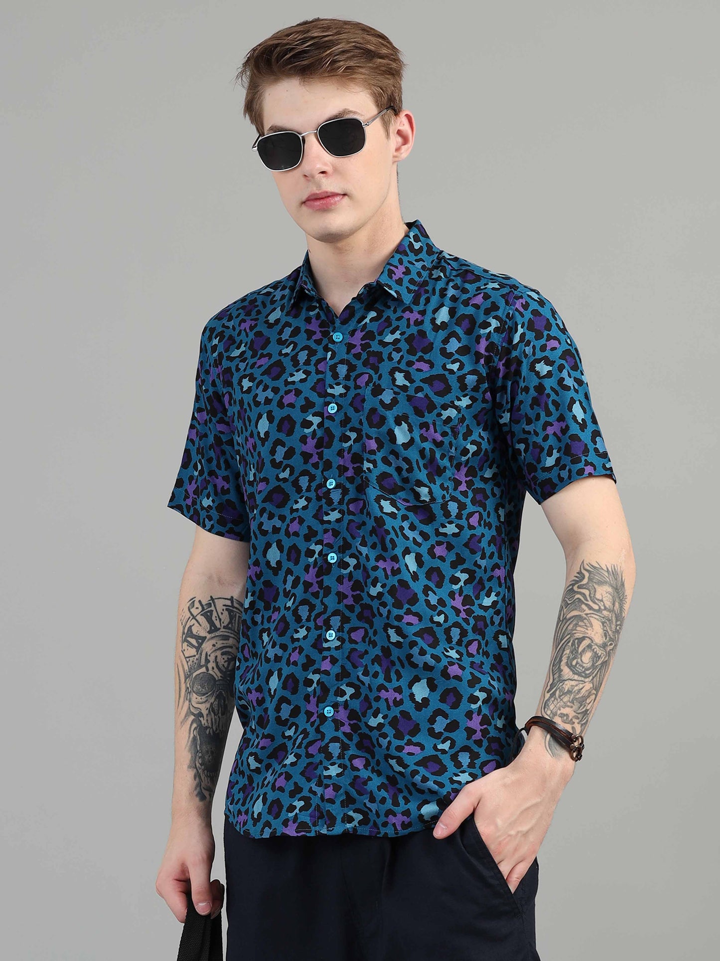 BlueJay Cheetah Printed Shirt for men