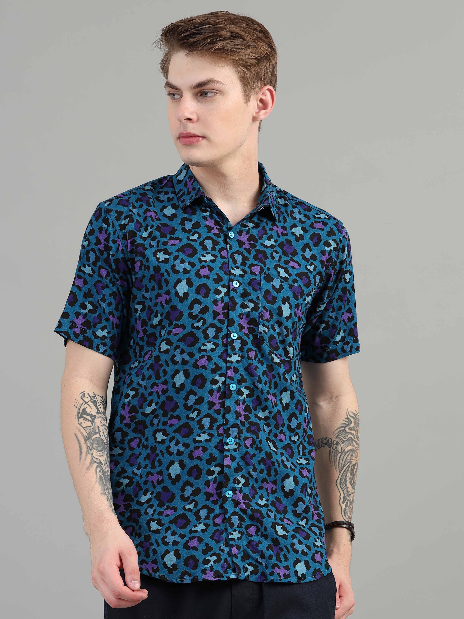 BlueJay Cheetah Printed Shirt for men