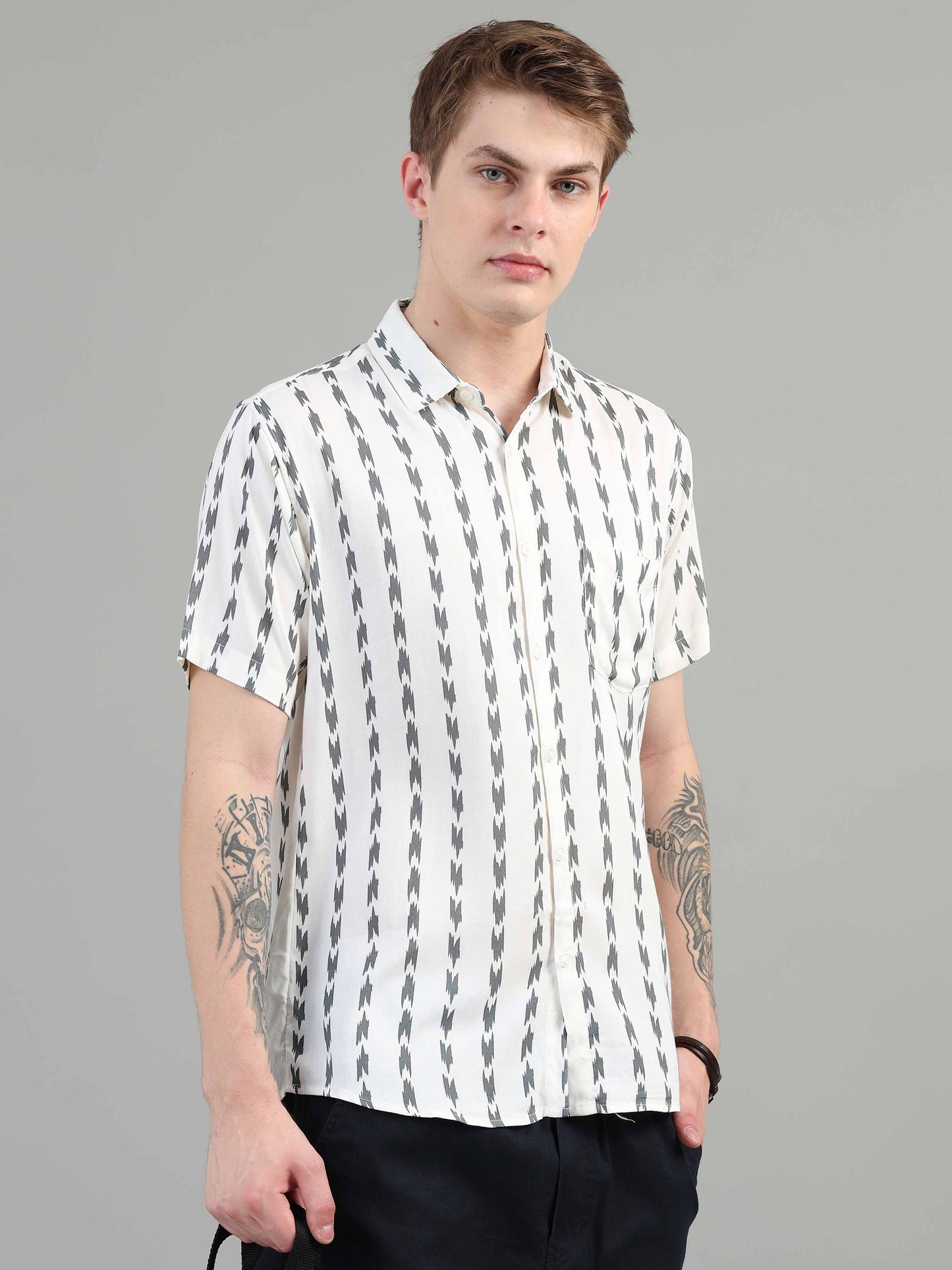 Arrow Printed Off white printed shirt for men