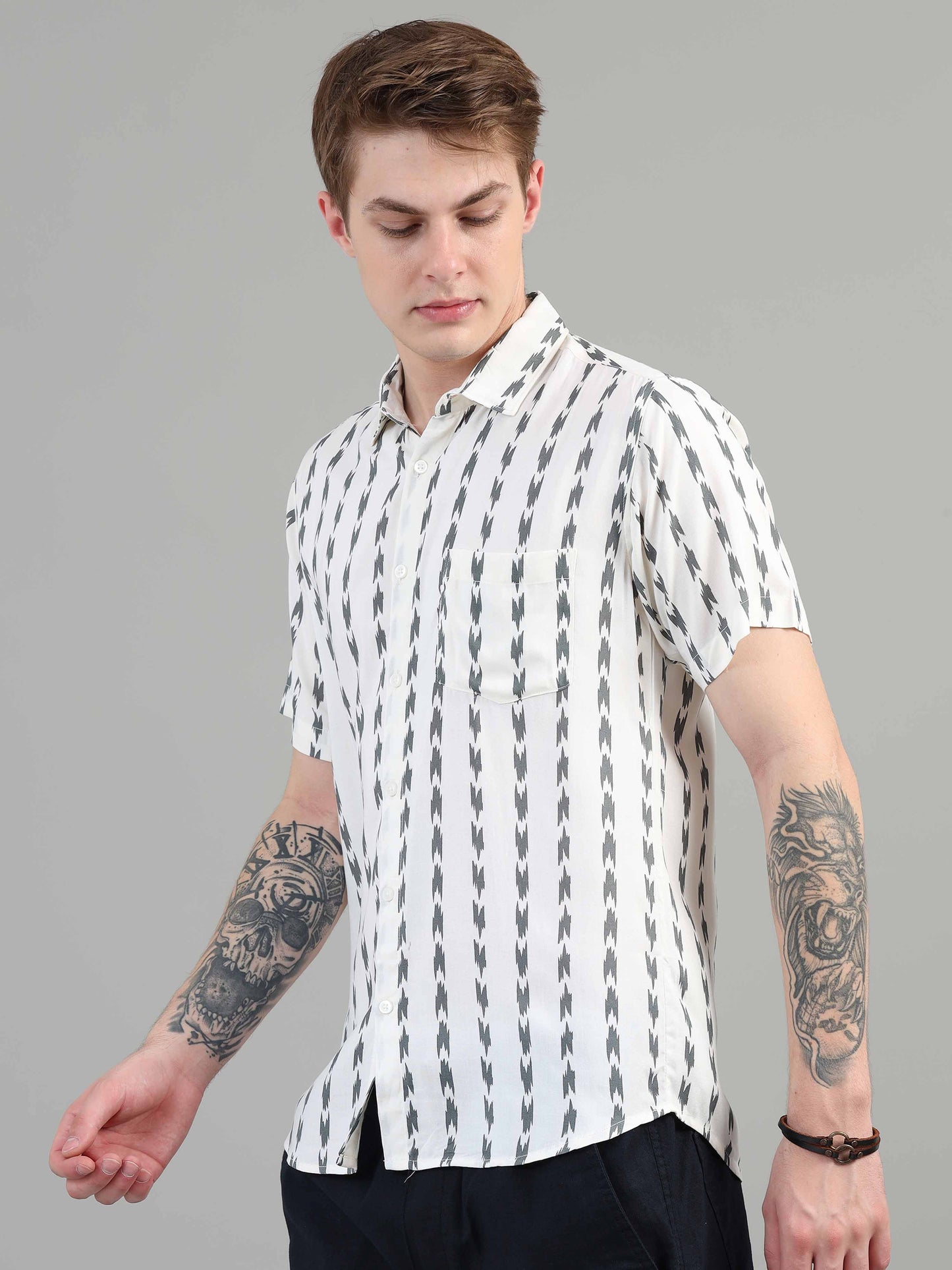 Arrow Printed Off white printed shirt for men