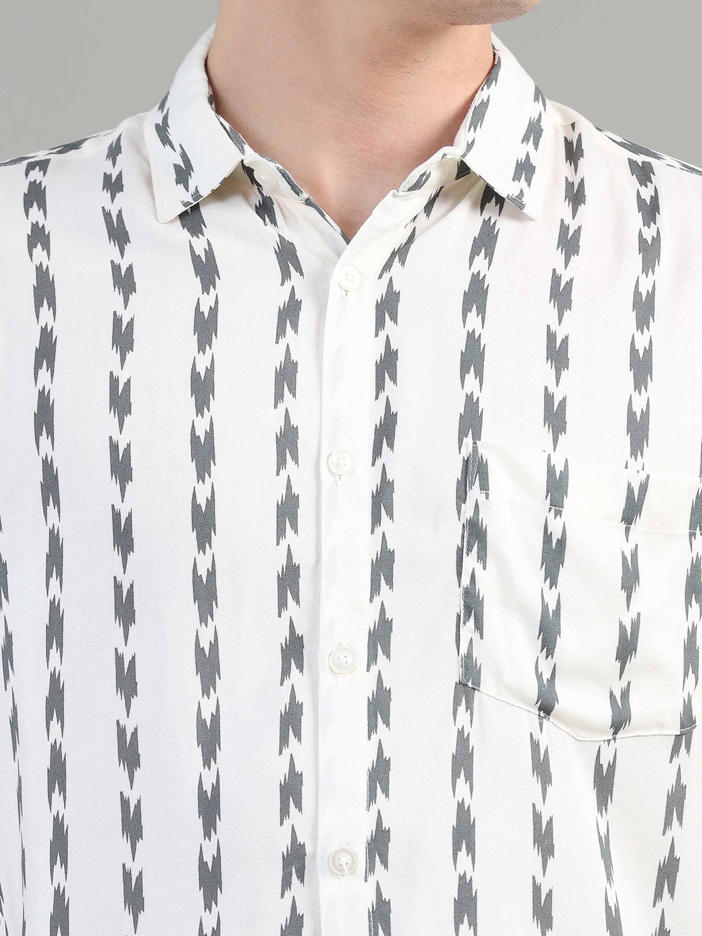 Arrow Printed Off white printed shirt for men