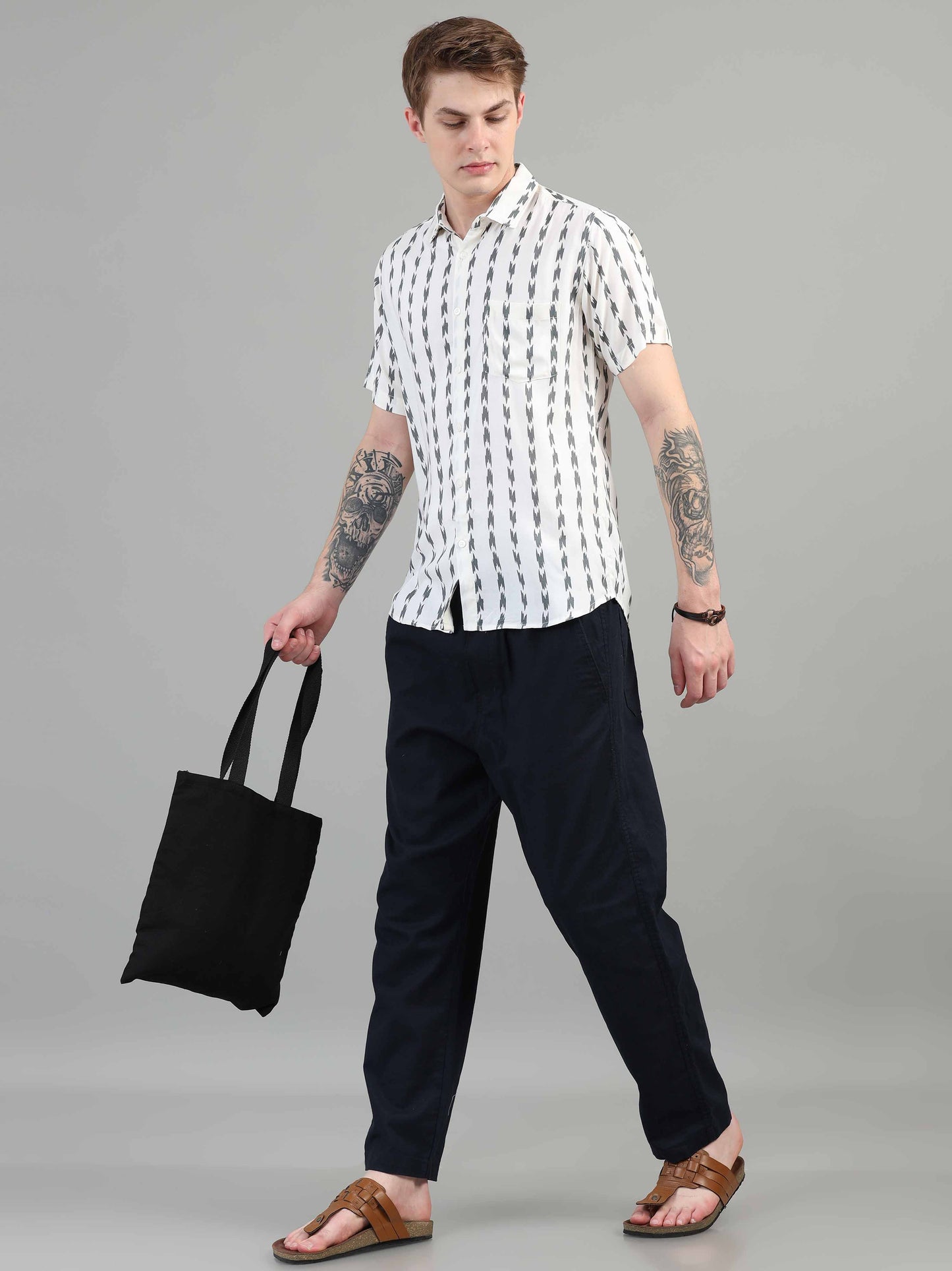 Arrow Printed Off white printed shirt for men