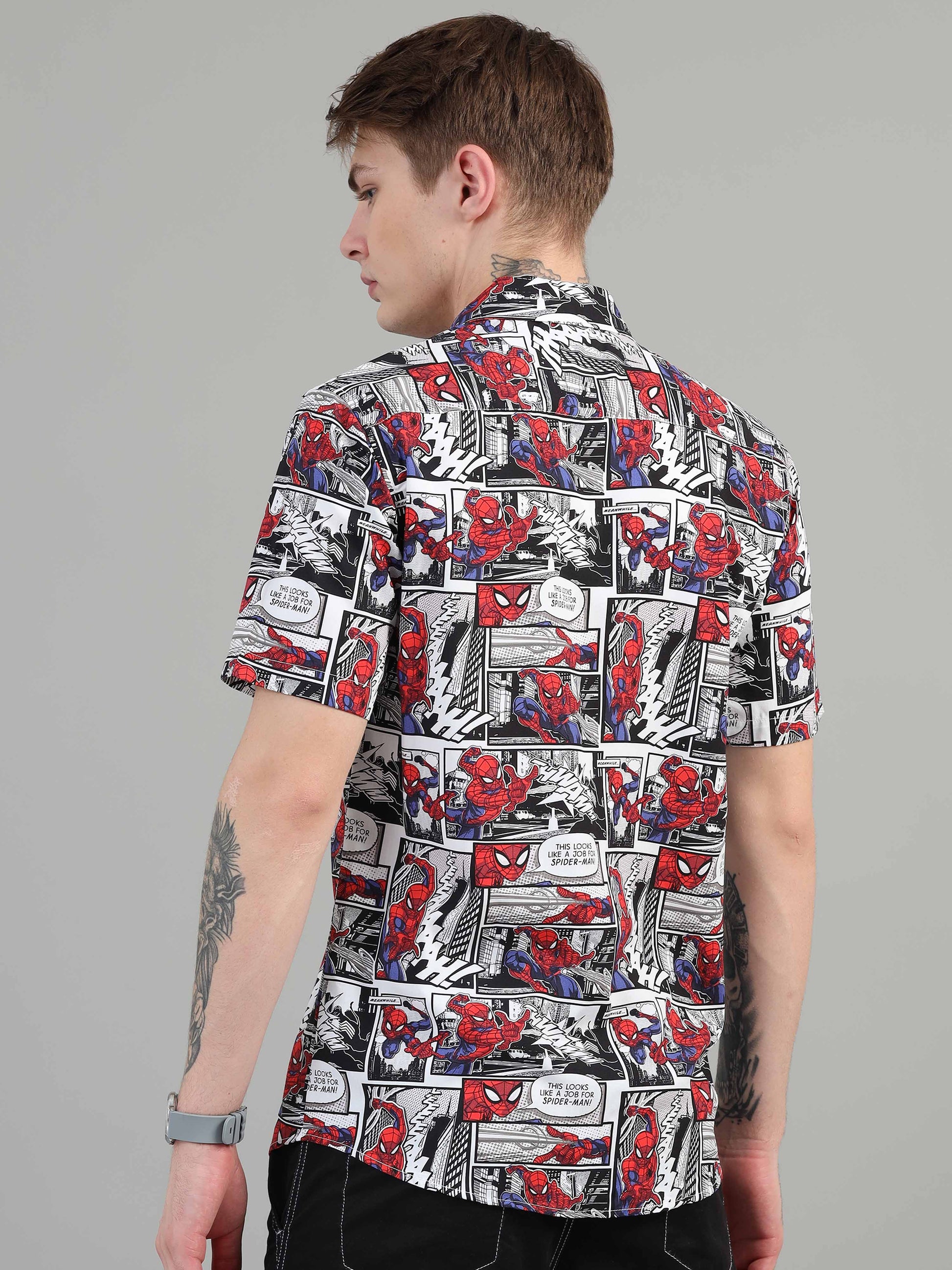 Spiderman Printed rayon shirts for men