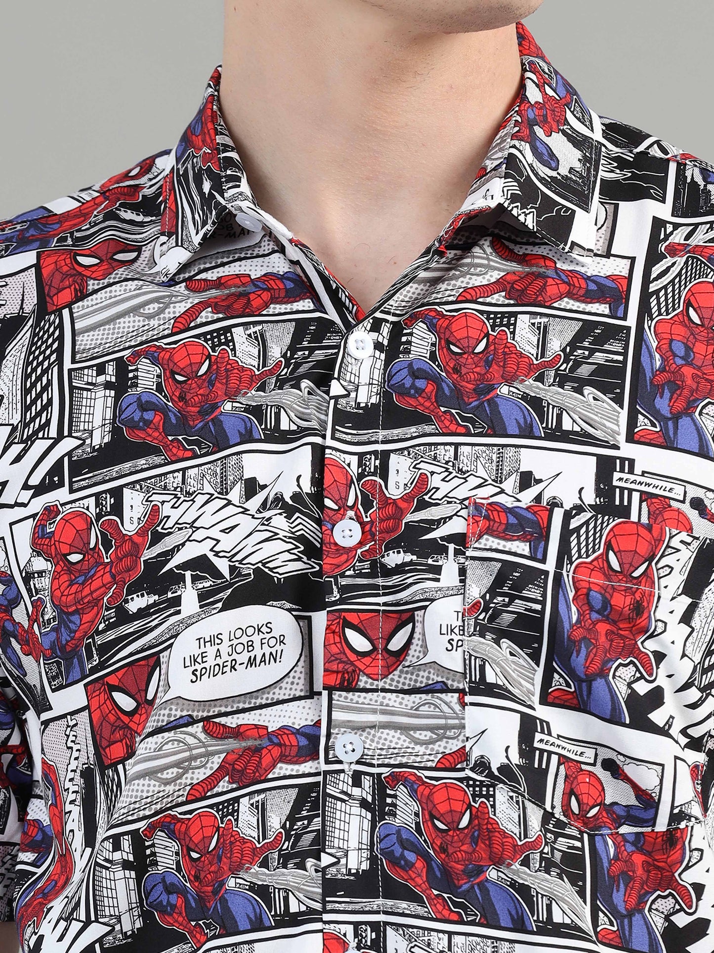 Spiderman Printed rayon shirts for men